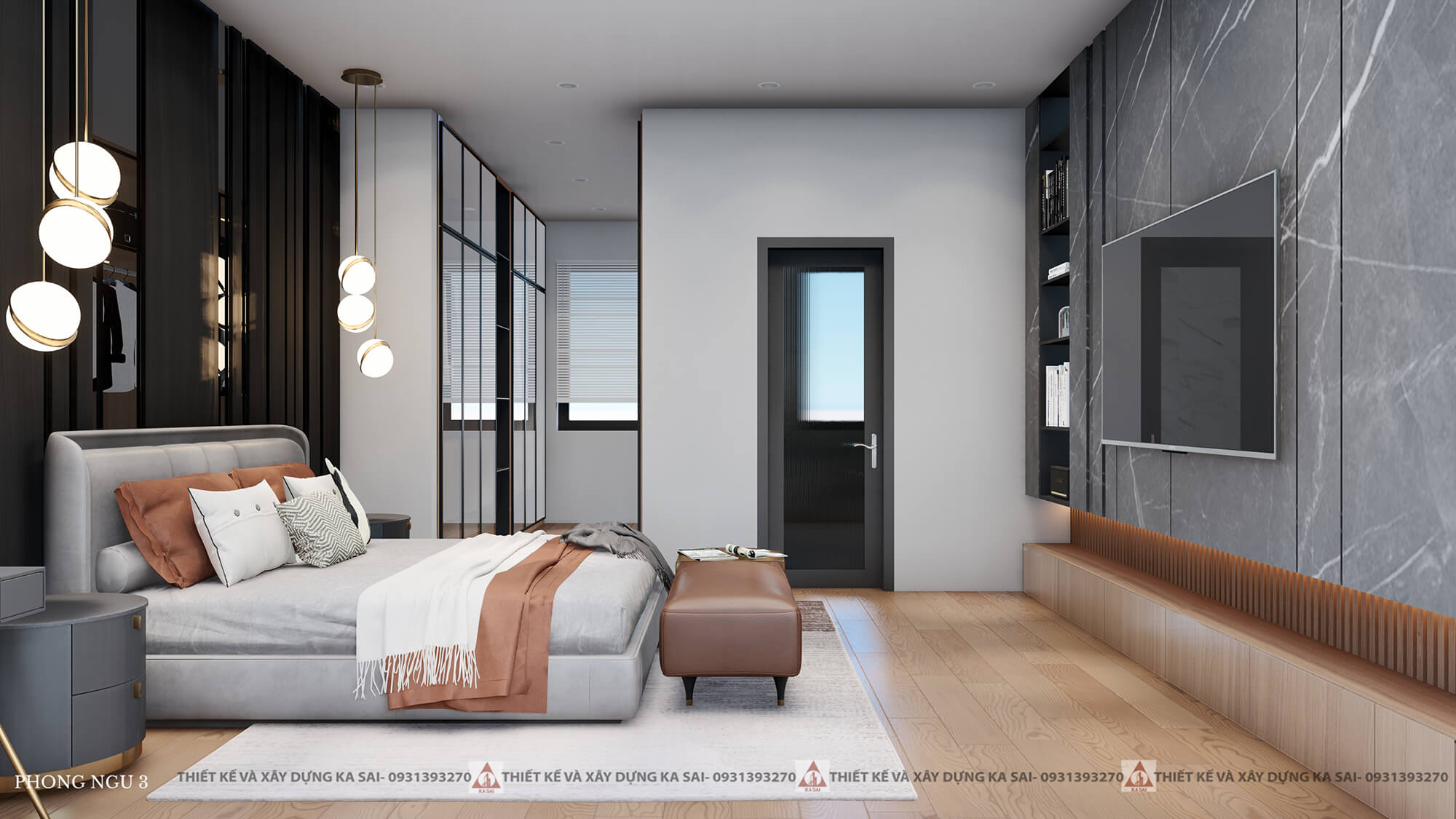 Phòng ngủ 3 mẫu thiết kế nhà Hòa Vang Villa