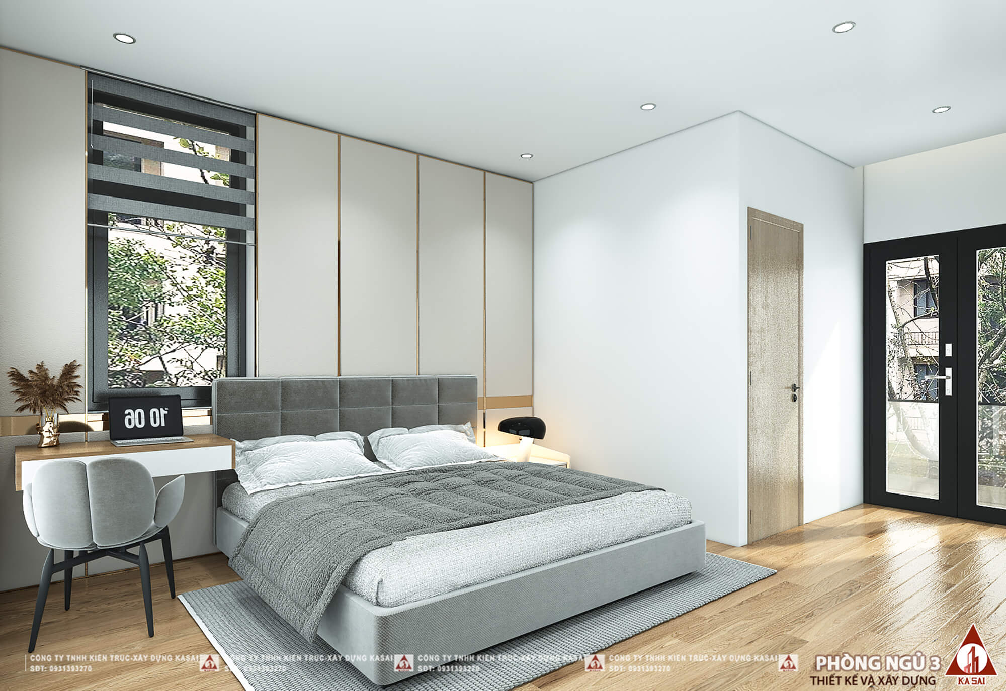 Phòng ngủ 3 thiết kế biệt thự tại Đà Nẵng 3 tầng