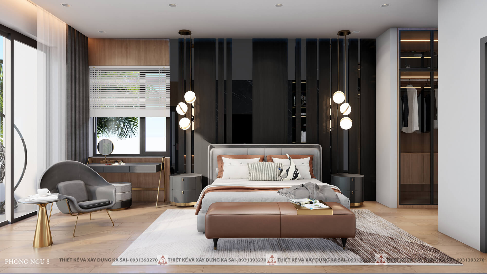 Phòng ngủ 3 mẫu thiết kế nhà Hòa Vang Villa