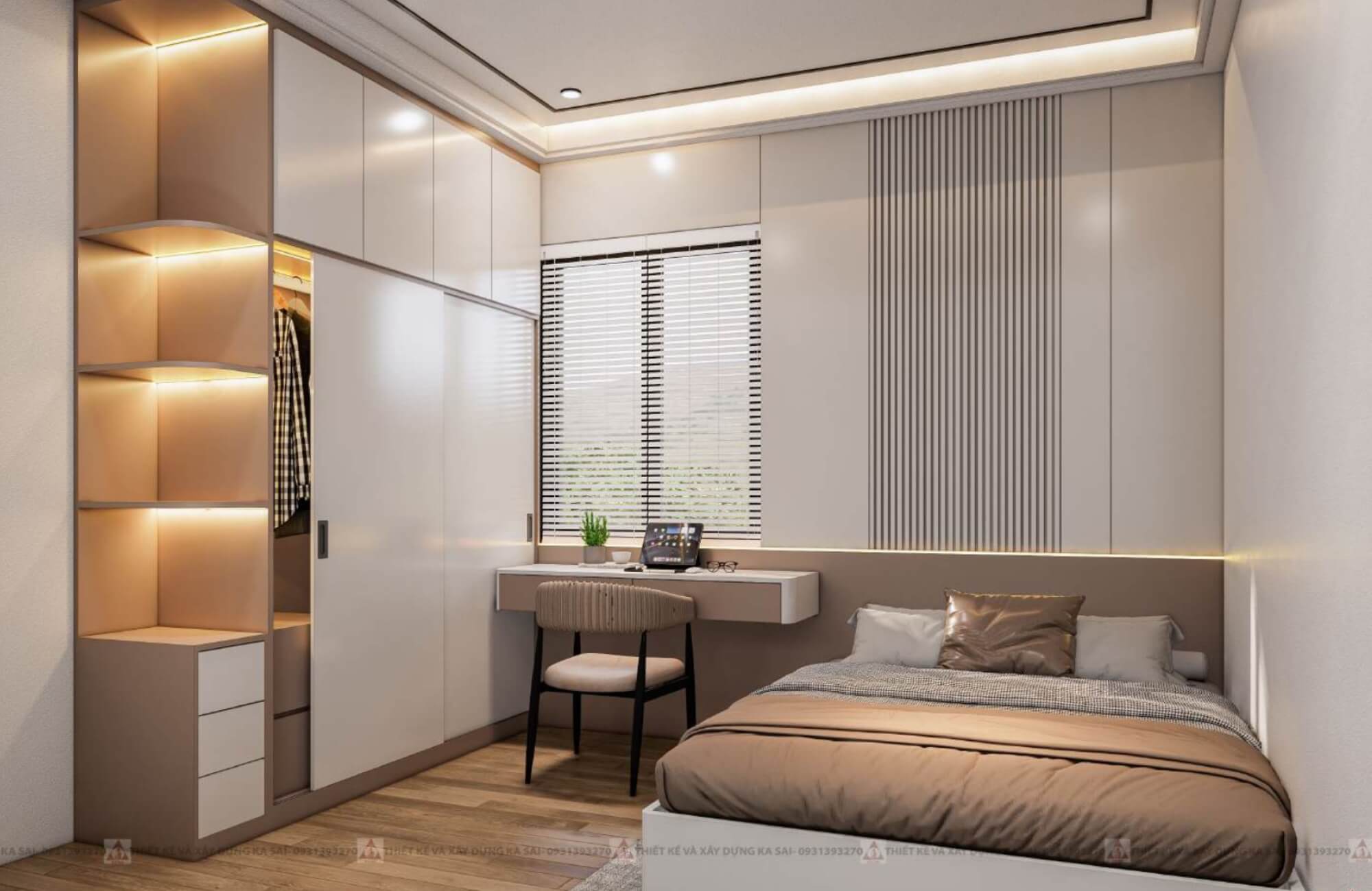 Phòng ngủ 3 mẫu thiết kế nhà quận Liên Chiểu 8x10