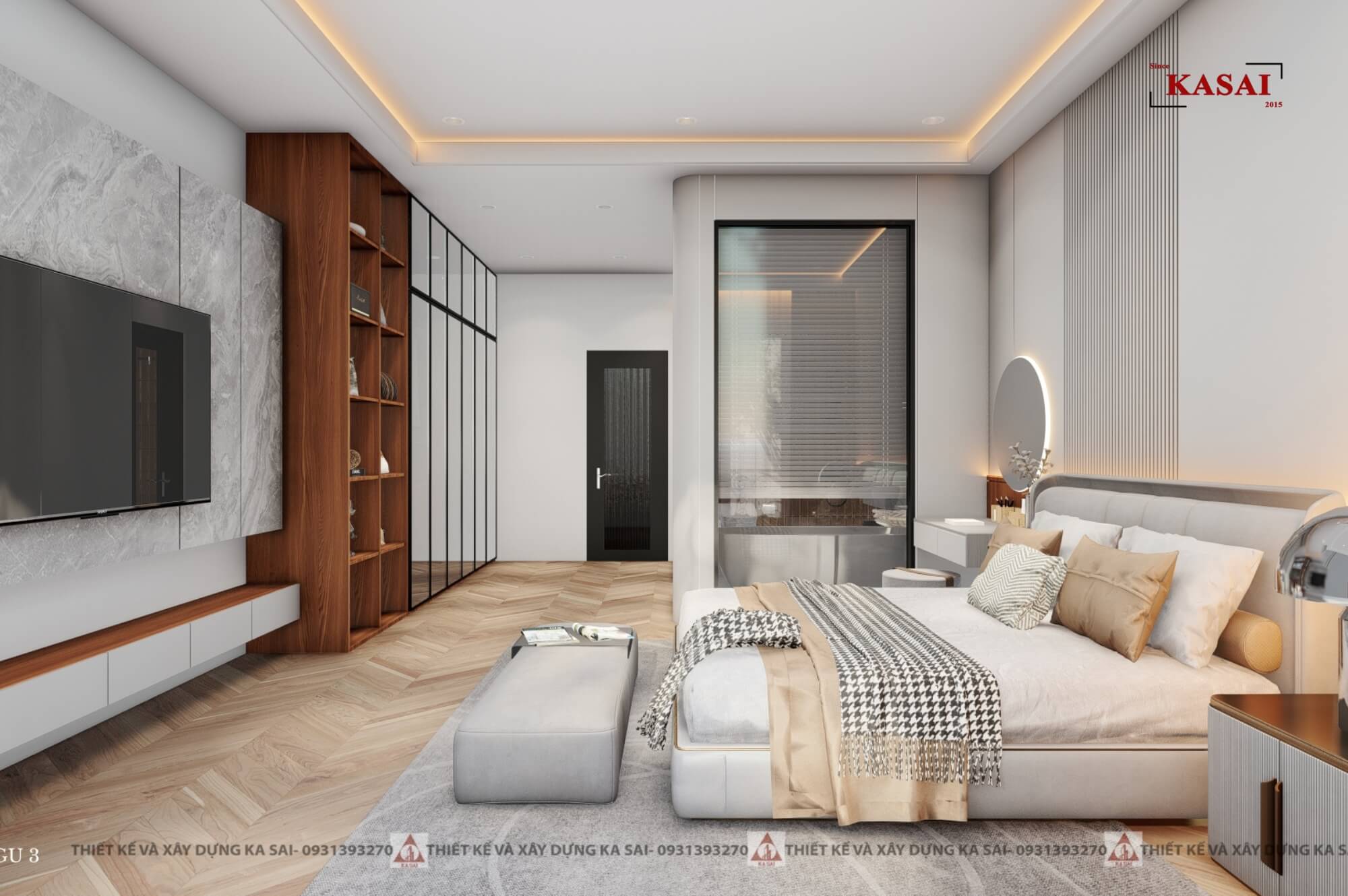 Phòng ngủ 3 nhà ống tân cổ điển ở Thanh Khê