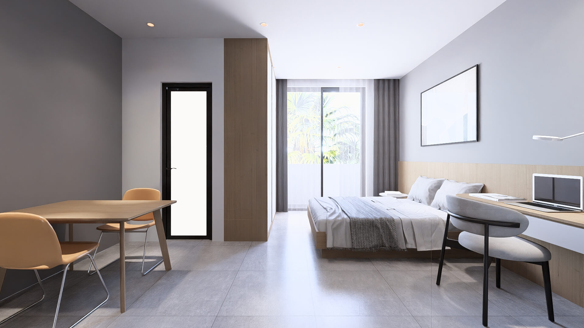 Phòng ngủ thiết kế căn hộ cho thuê 5 tầng