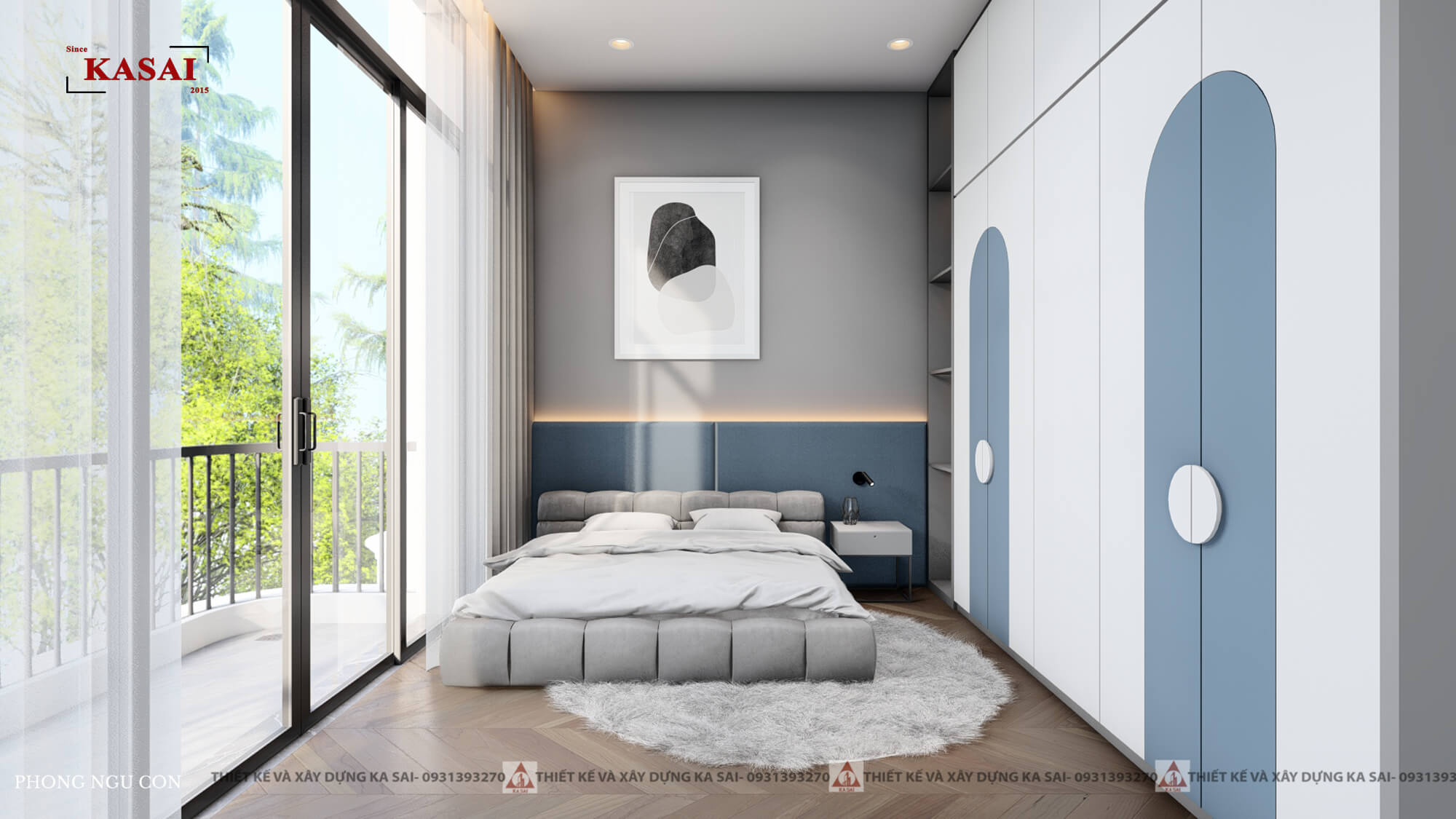 Phòng ngủ con thiết kế căn hộ Apartment
