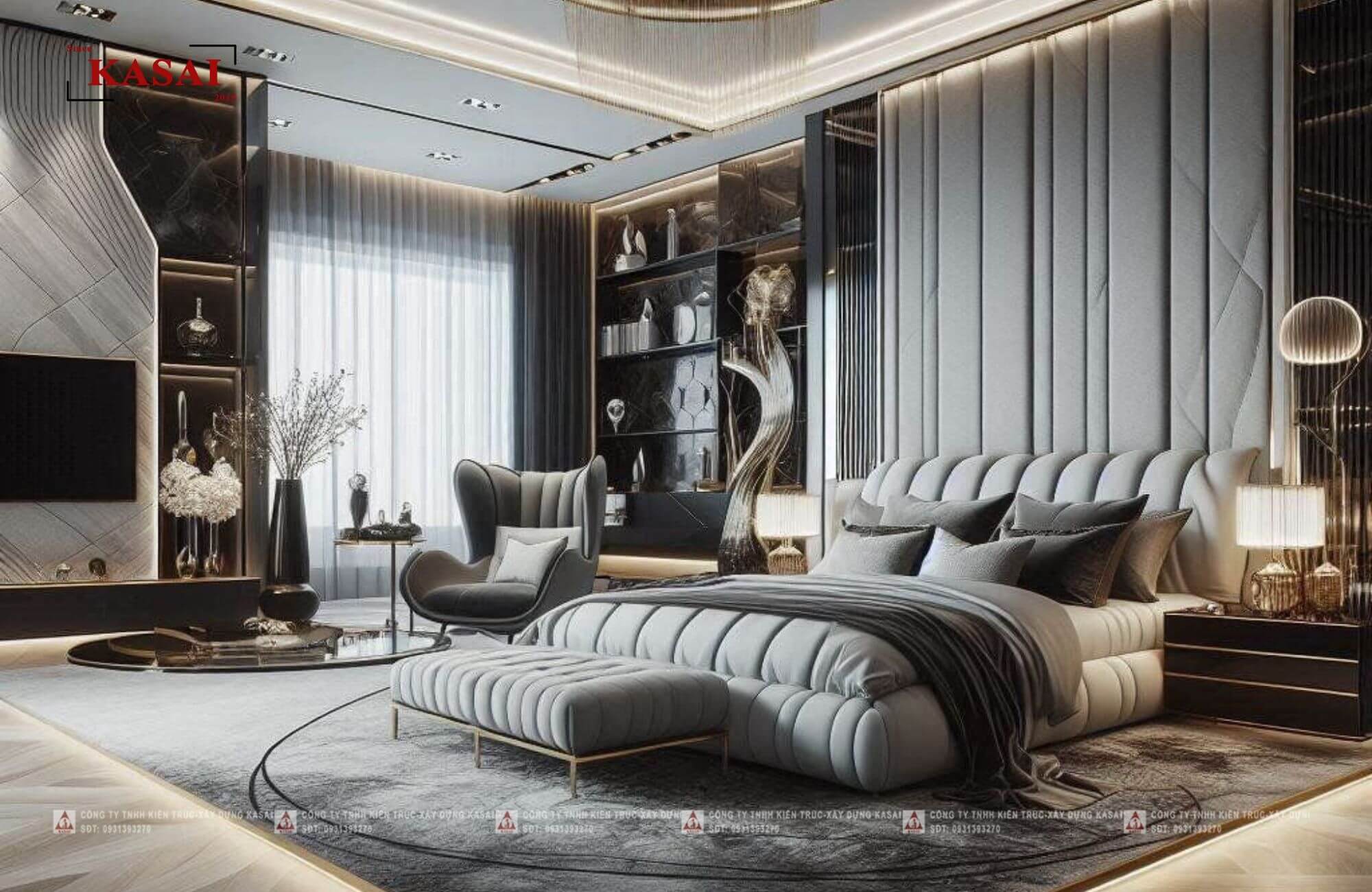 Phòng ngủ màu đen hợp mệnh kim