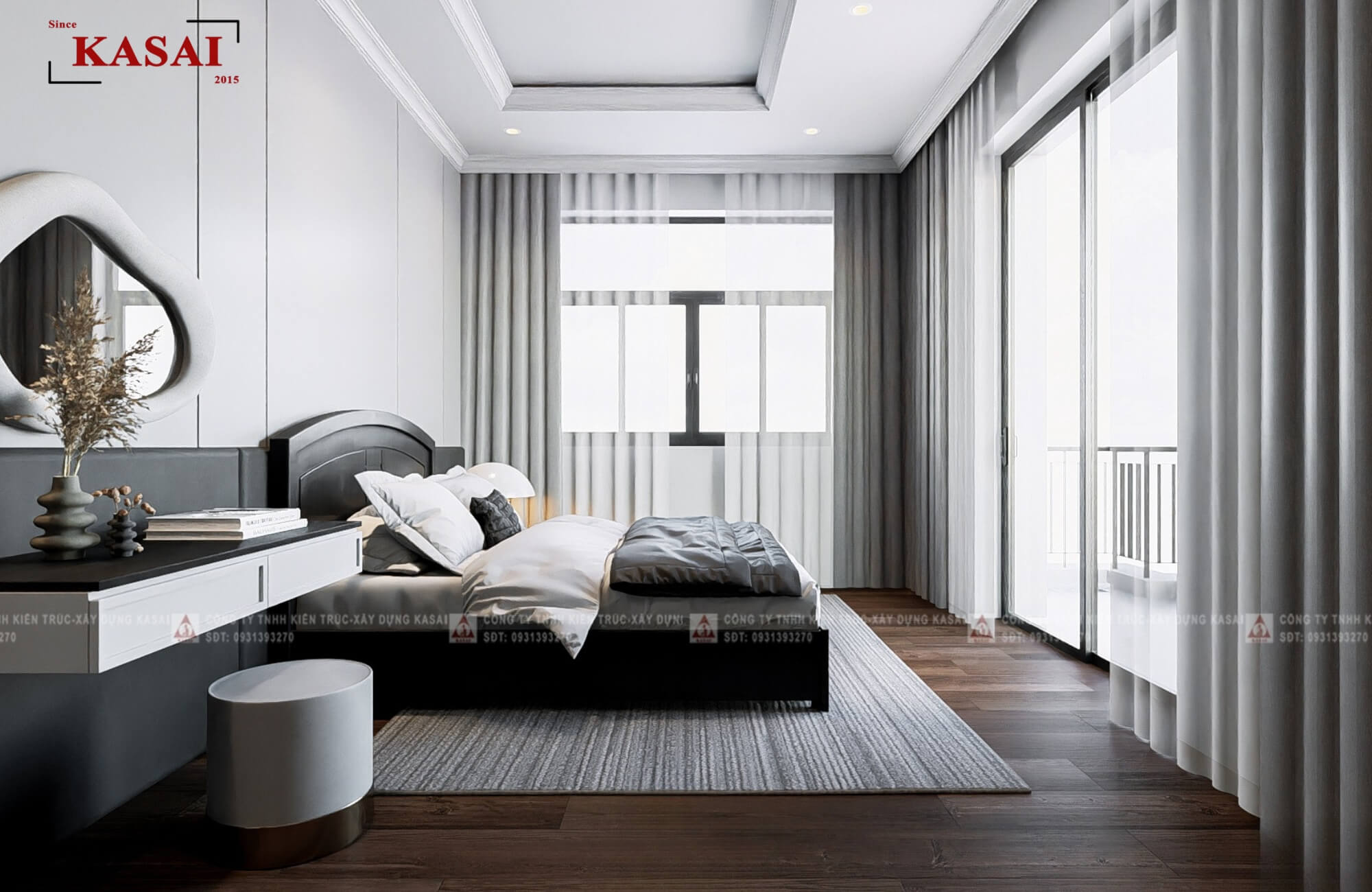 phòng ngủ màu đen khắc mệnh thủy