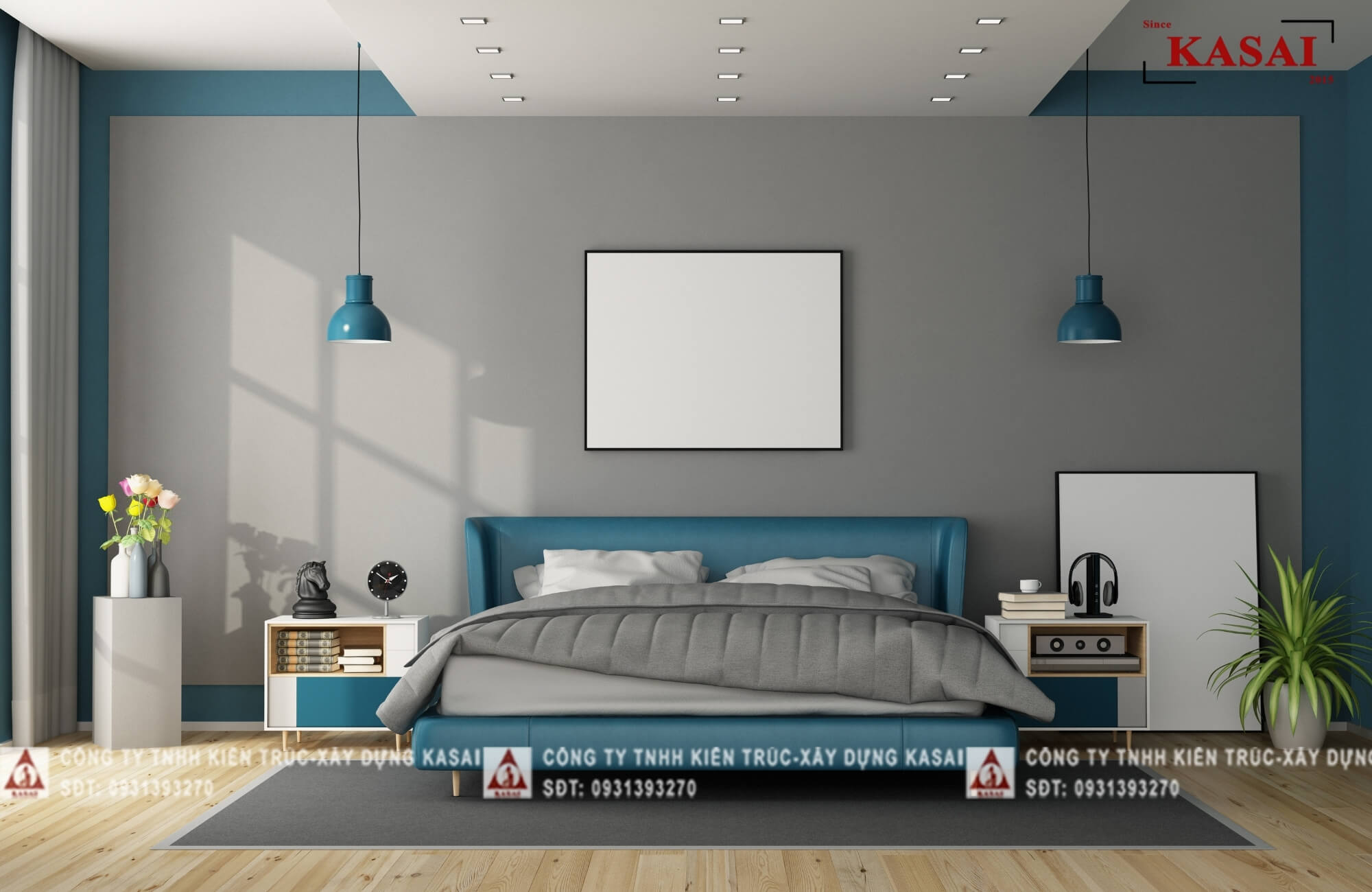 phòng ngủ với màu sắc hợp mệnh thủy