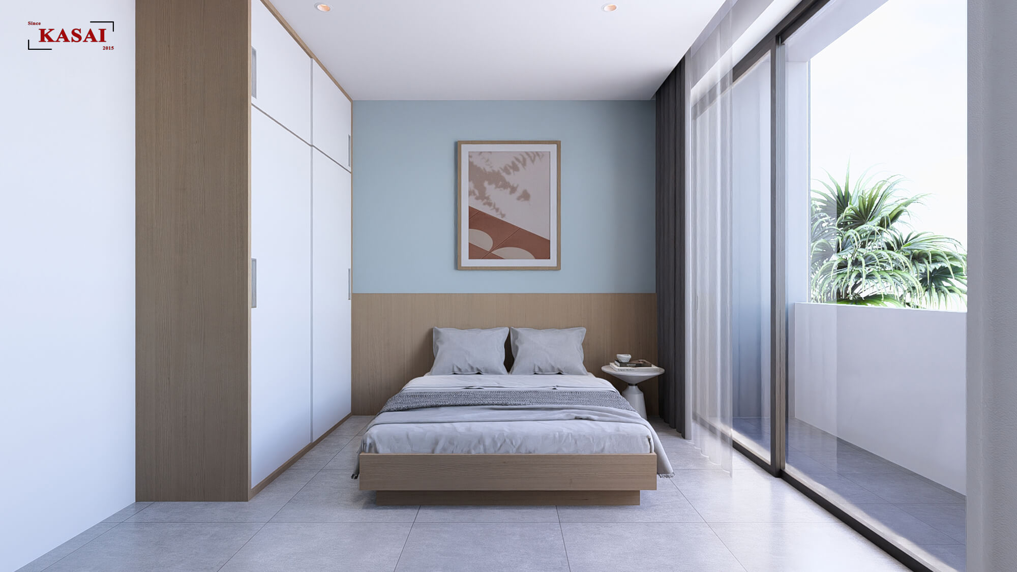Phòng ngủ thiết kế căn hộ cho thuê 5 tầng