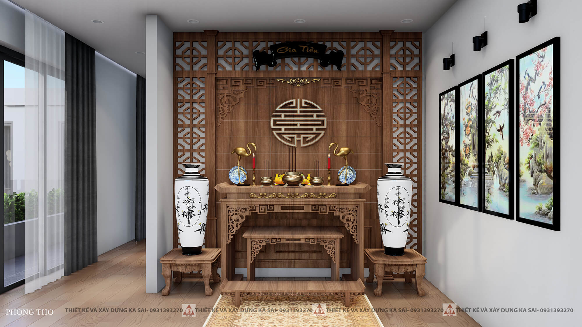 Phòng thờ mẫu thiết kế nhà Hòa Vang Villa