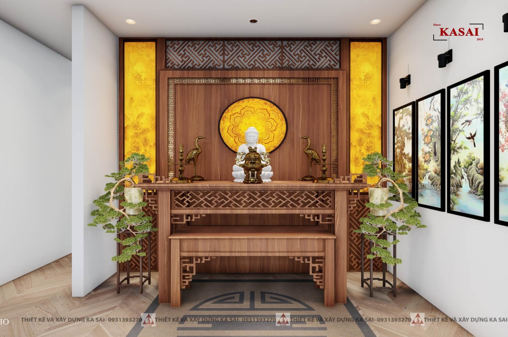 Phòng thờ nhà ống tân cổ điển ở Thanh Khê