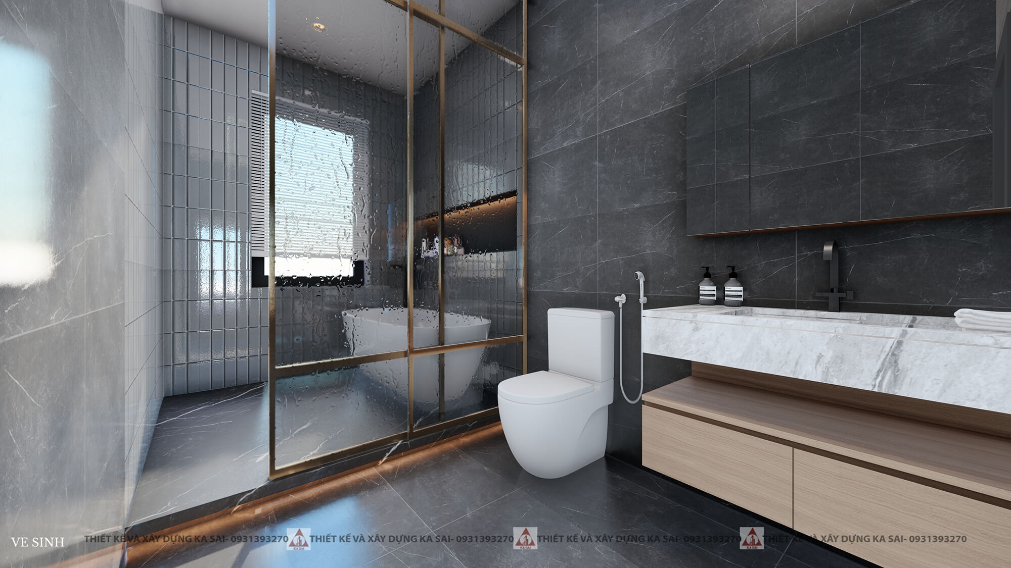 Phòng WC mẫu thiết kế nhà Hòa Vang Villa