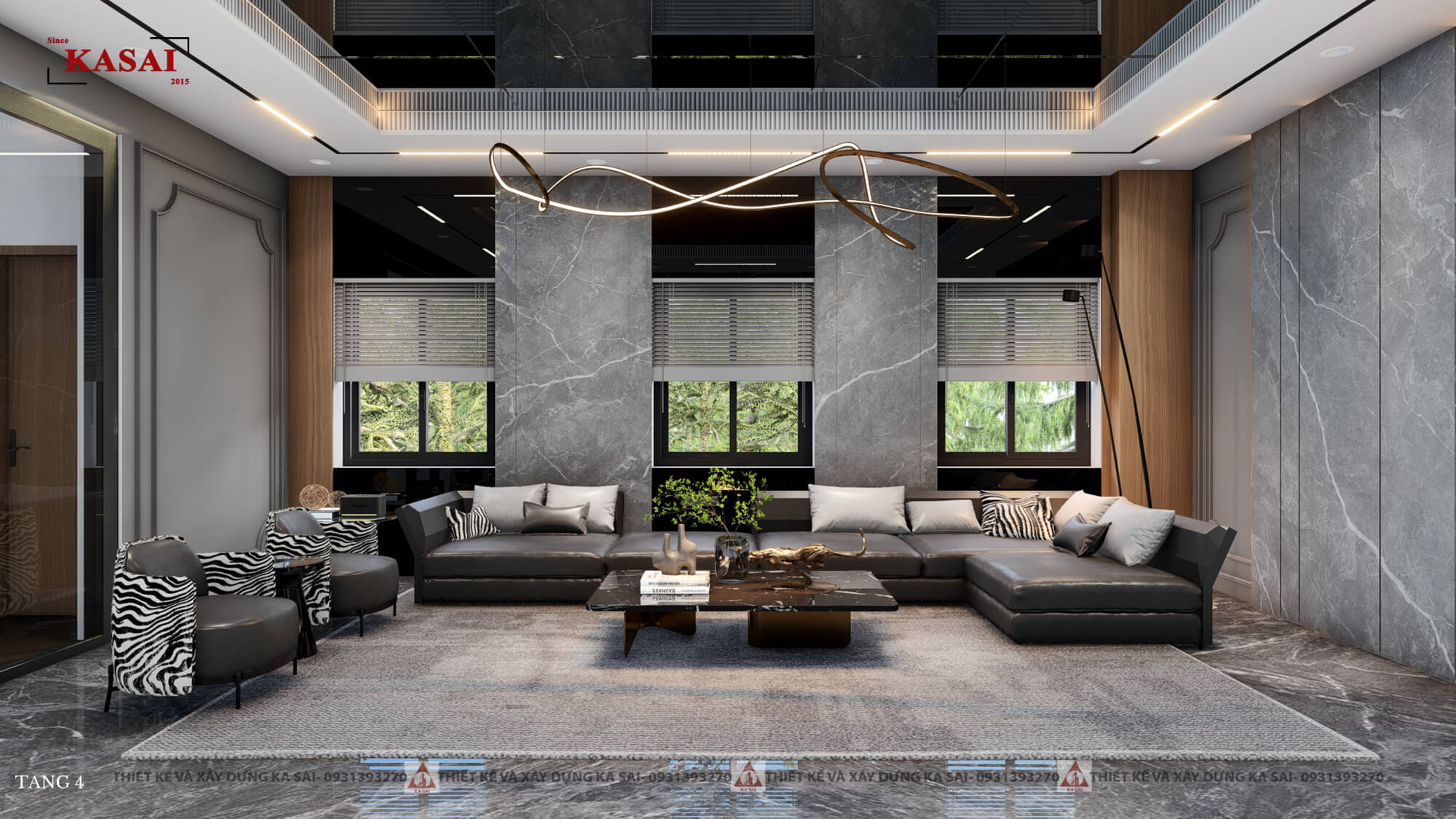 Phòng khách tầng 4 căn hộ apartment