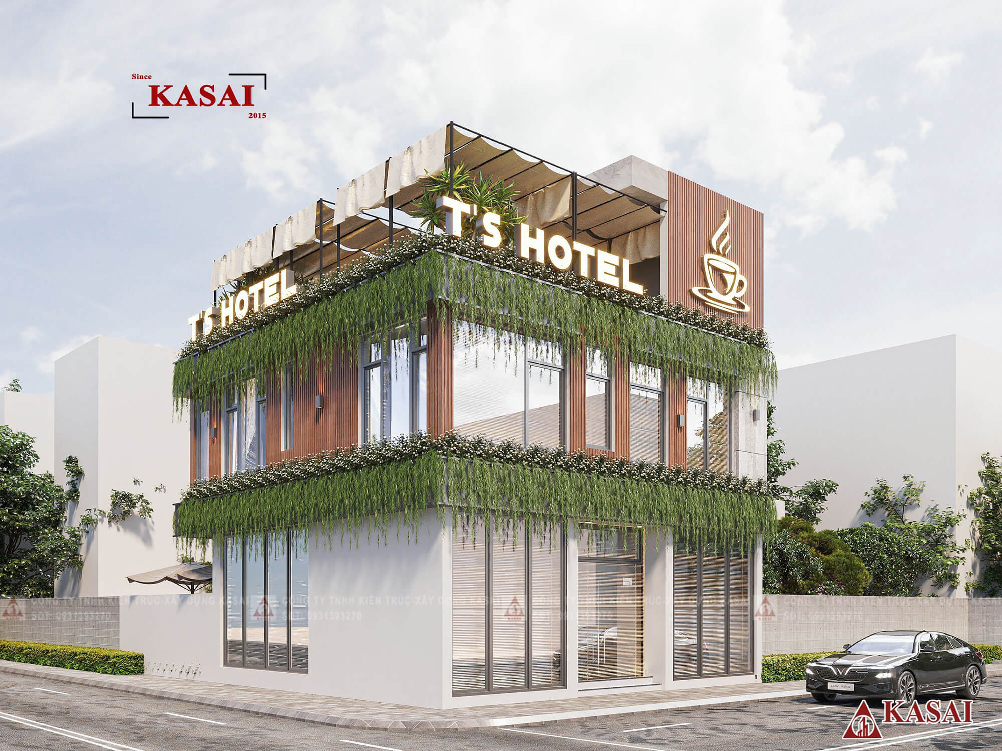 Thiết kế khách sạn mặt tiền 10m