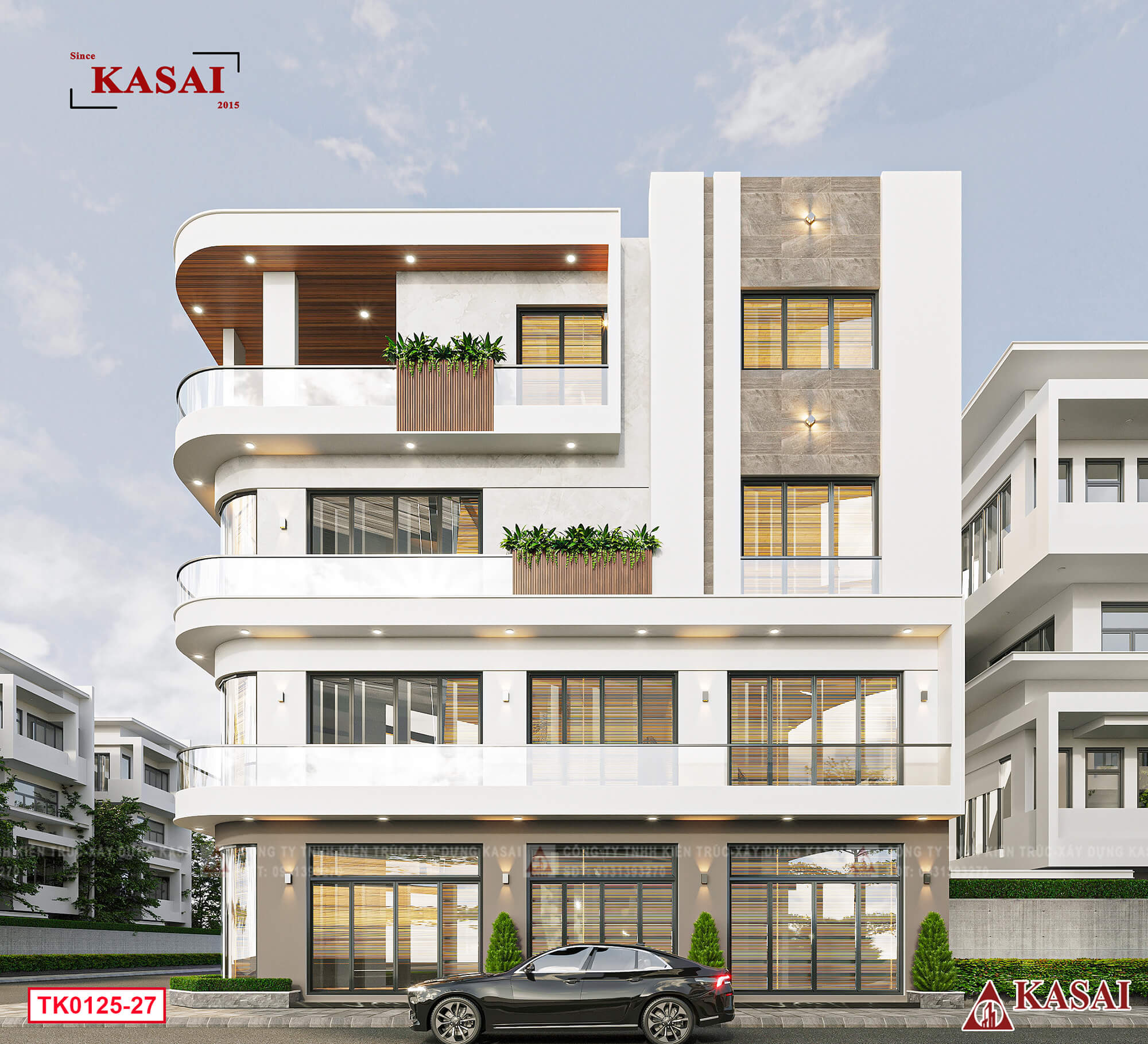 Thiết kế mẫu nhà 4 tầng 2 mặt tiền
