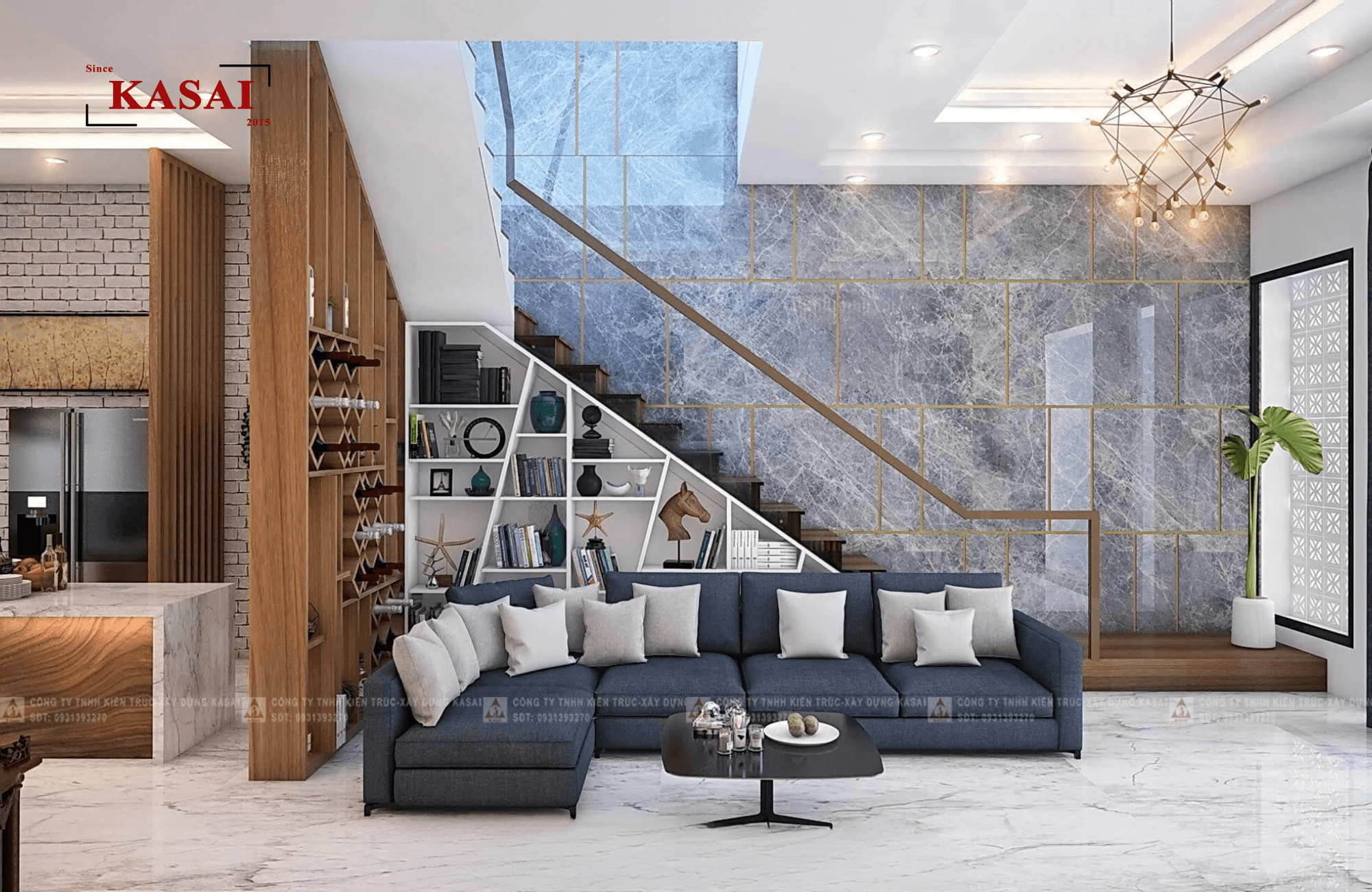 Thiết kế phòng khách dành cho nhà ống 11