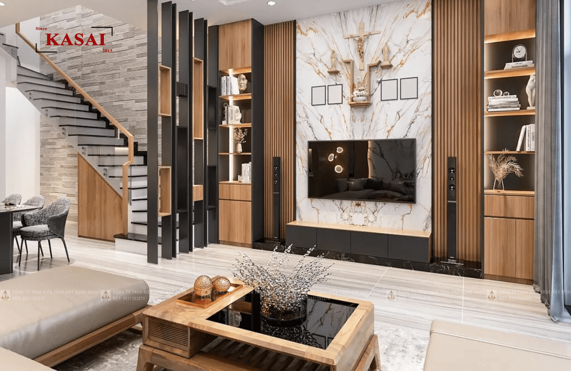 Thiết kế phòng khách dành cho nhà ống 12