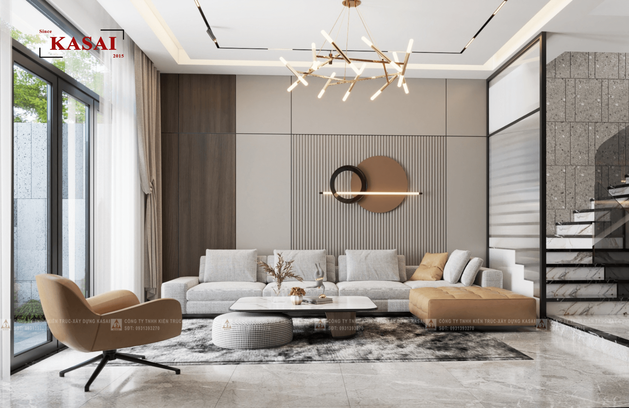 Thiết kế phòng khách dành cho nhà ống 13