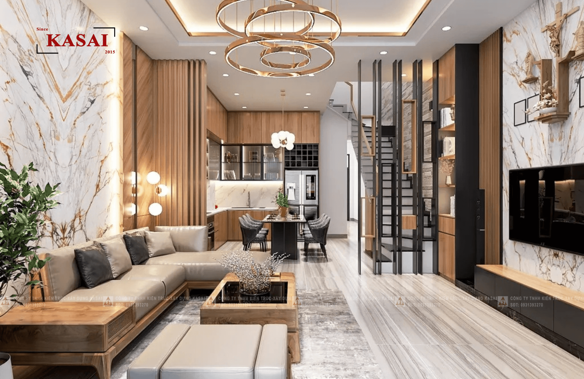 Thiết kế phòng khách dành cho nhà ống