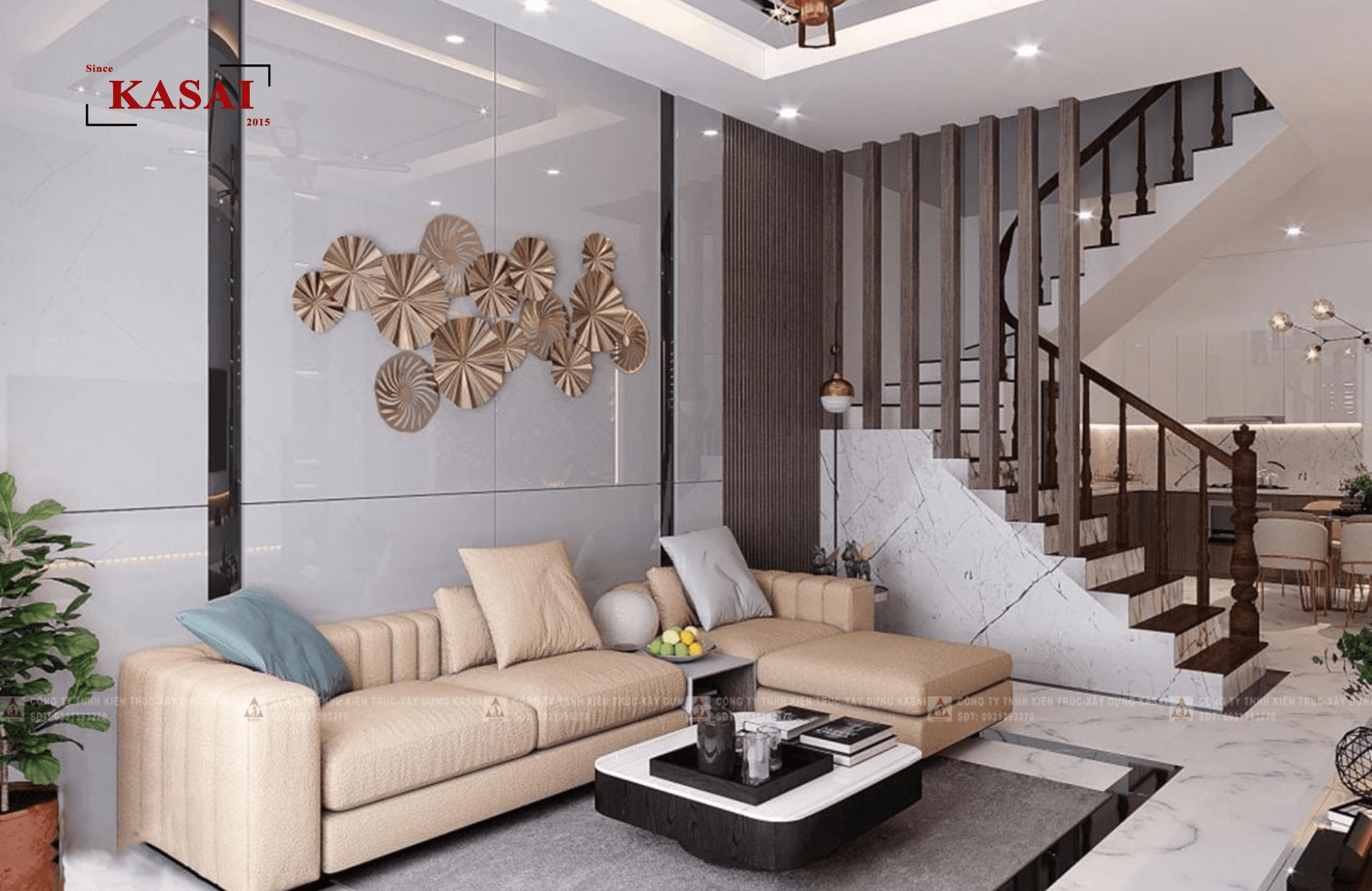 Thiết kế phòng khách dành cho nhà ống 15
