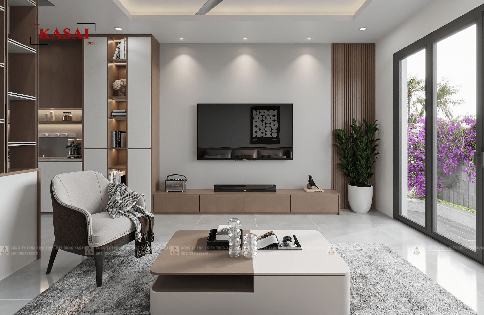 Thiết kế phòng khách dành cho nhà ống 5