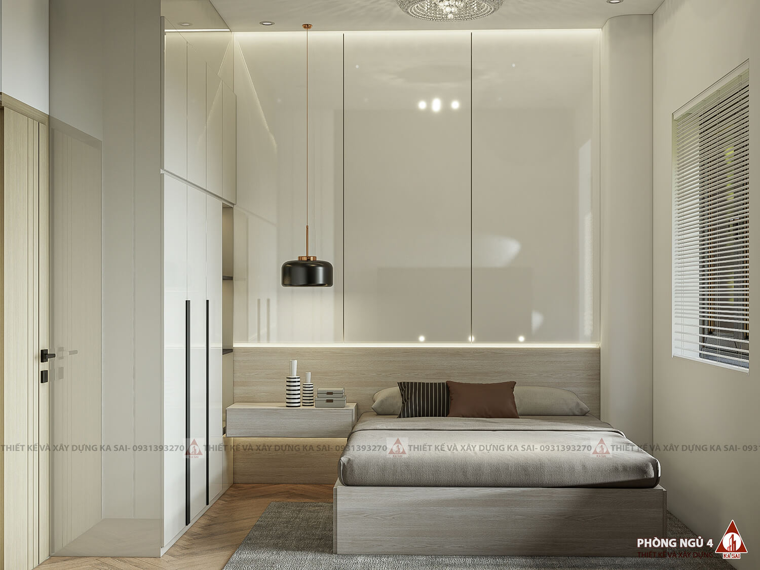 Phòng ngủ 4 thiết kế nhà Hải Châu 3 tầng có gác lửng