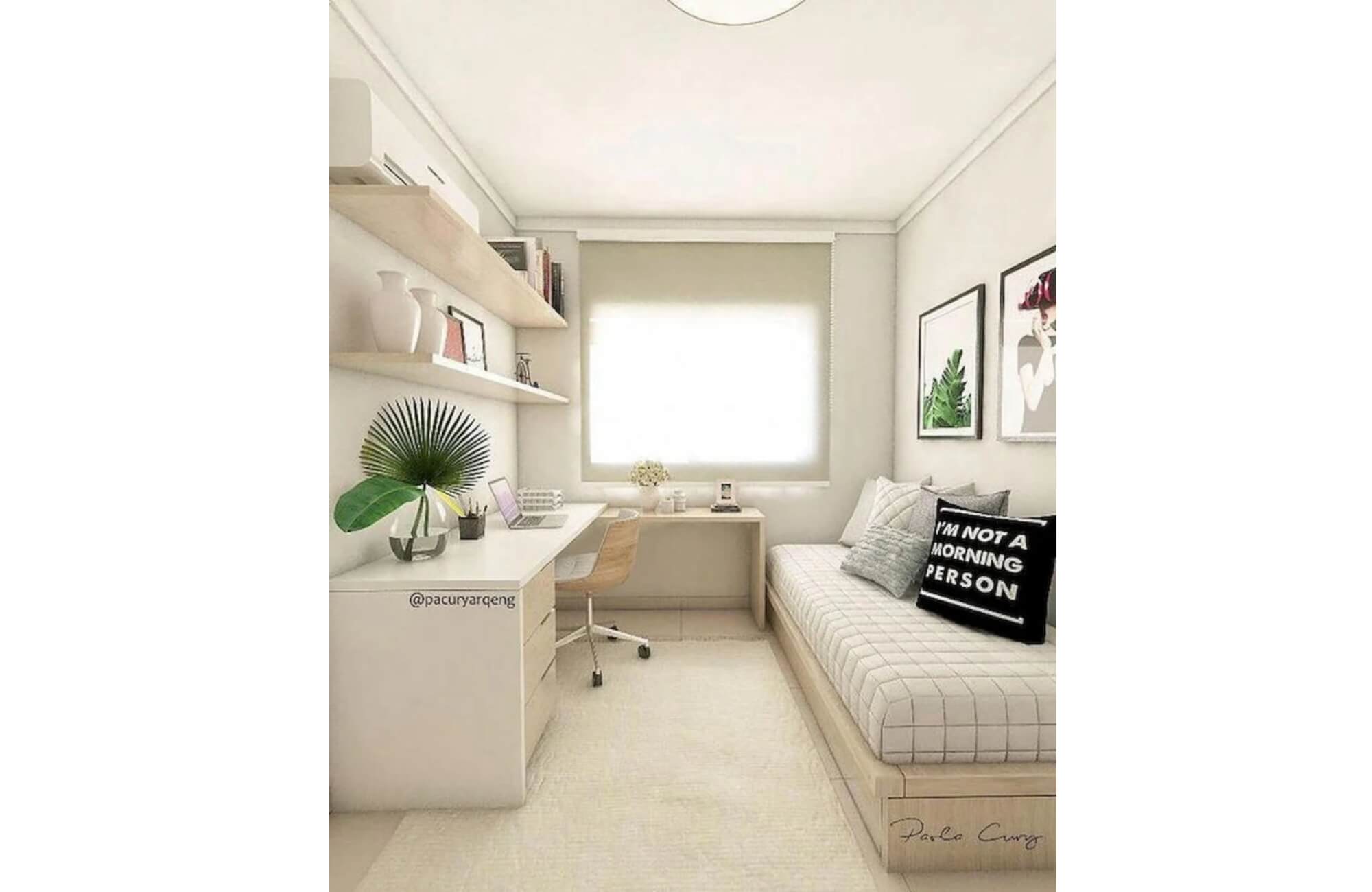Thiết kế phòng ngủ nhỏ 2m2 tối giản đẹp