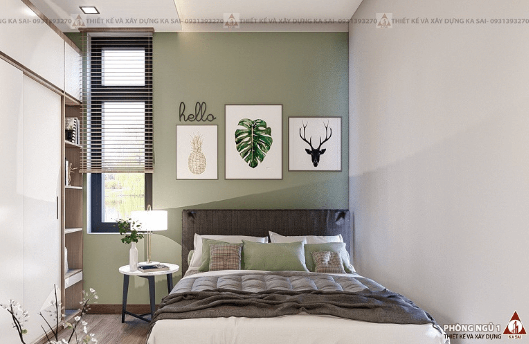 Thiết kế phòng ngủ 2m2 tối giản