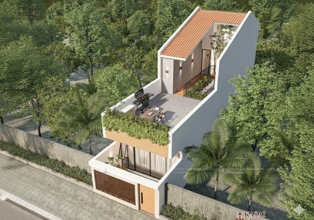 Thiết kế nhà 5x20m có sân vườn đẹp ấn tượng sống xanh giữa phố