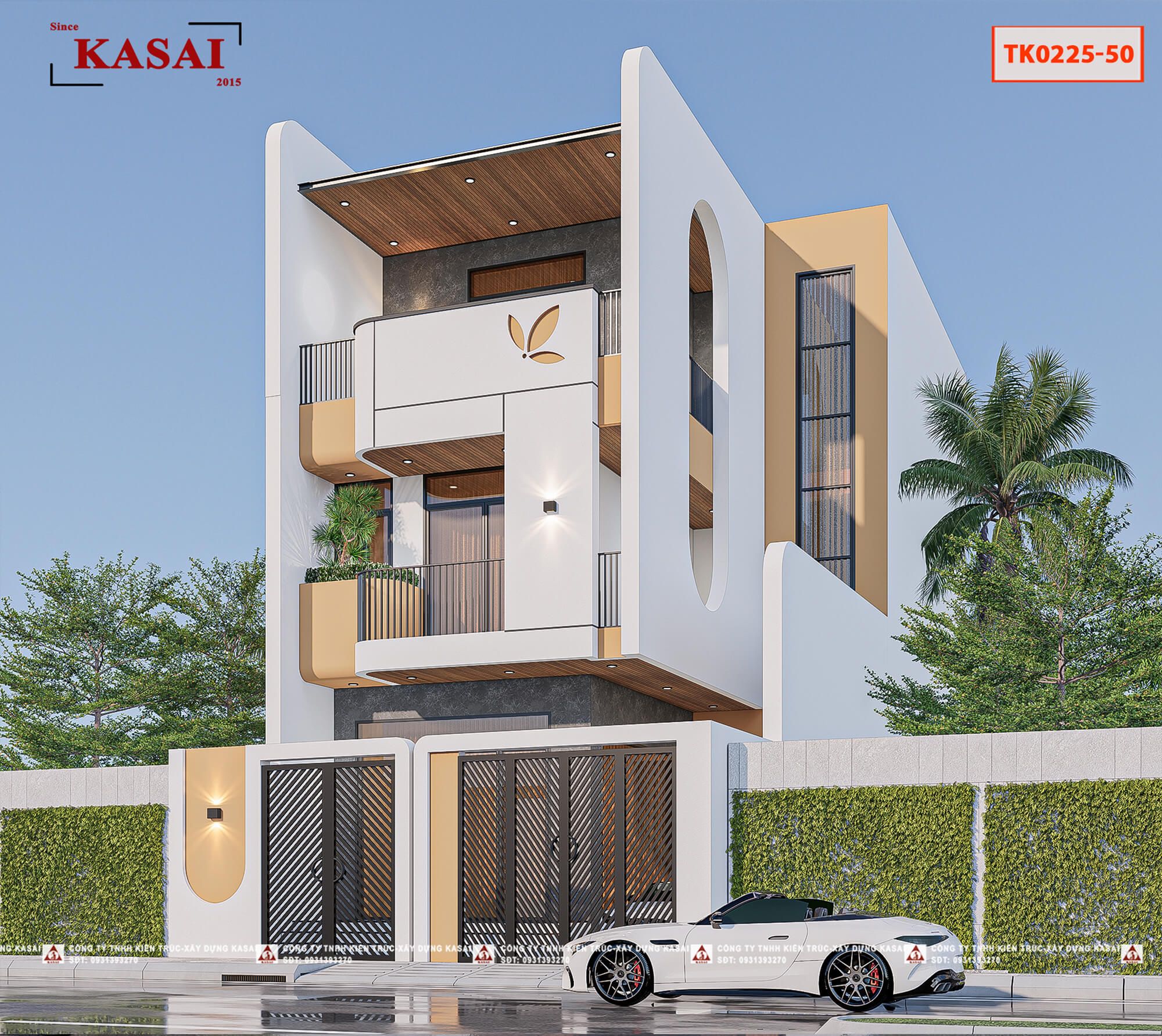 7.5 m thiết kế nhà mặt tiền 7.5m 2 tầng 1 tum đẹp ngất ngây