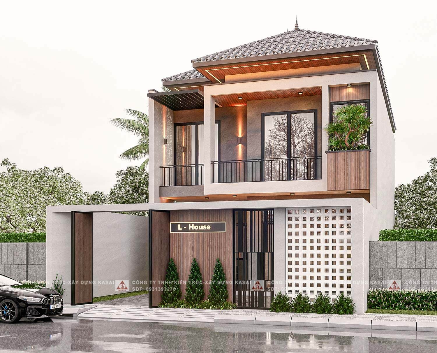 Bản vẽ thiết kế nhà 2 tầng 9x10m