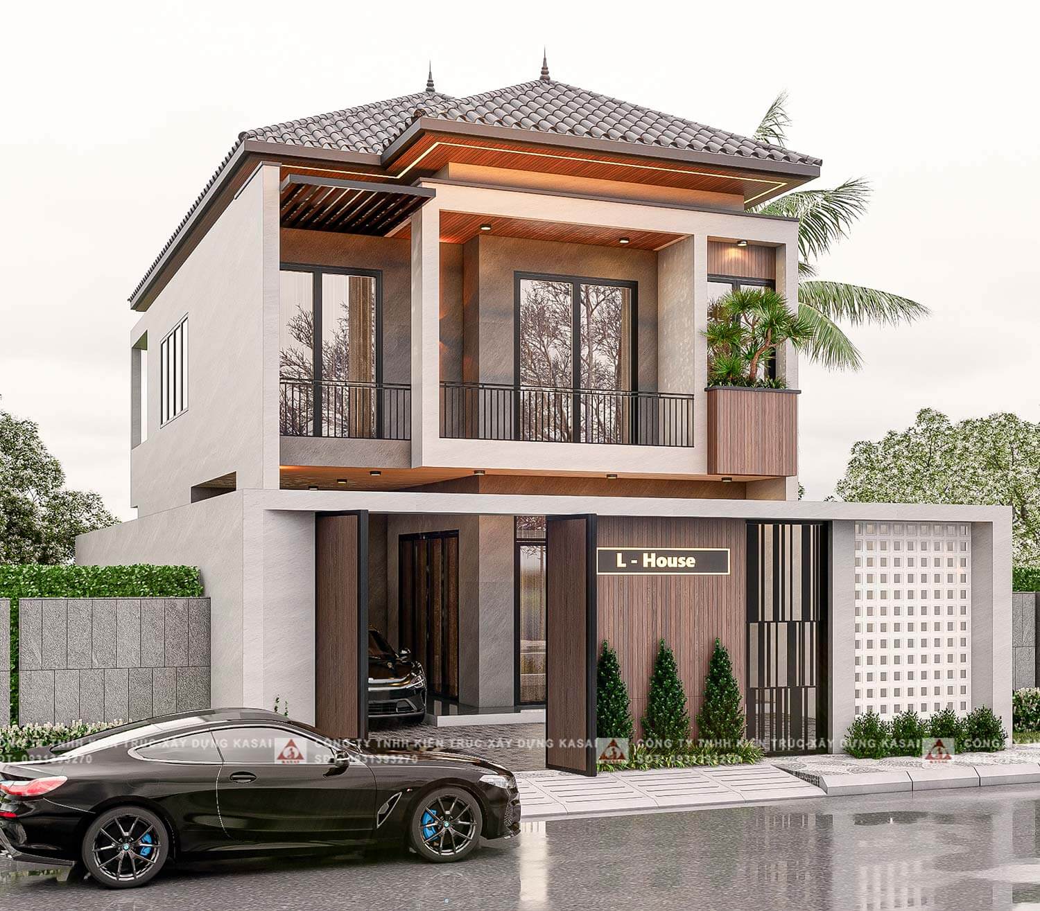 Bản vẽ thiết kế nhà 2 tầng 9x10m