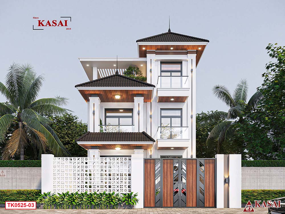 Biệt thự 3 tầng hiện đại 120m2 mái Nhật thời thượng và thanh lịch