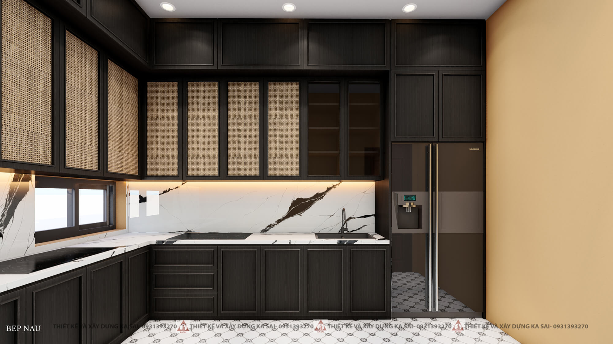 Thiết kế khu vực ăn uống khách sạn 14x18m đẹp