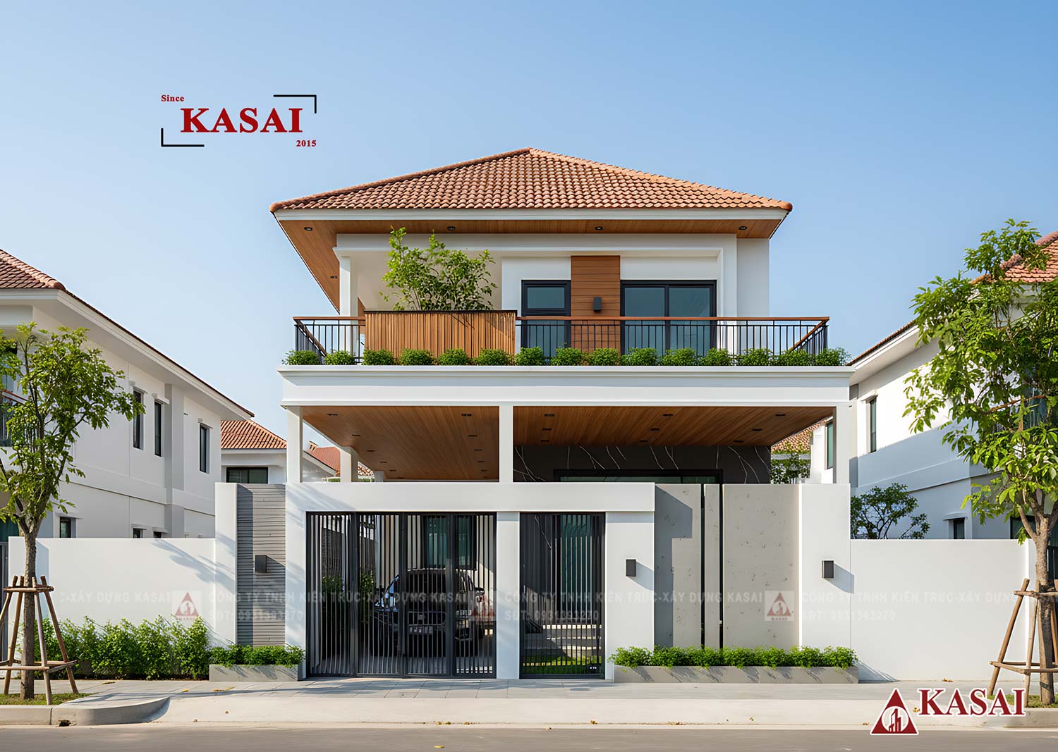 Nhà 2 tầng mái Nhật 8x10m