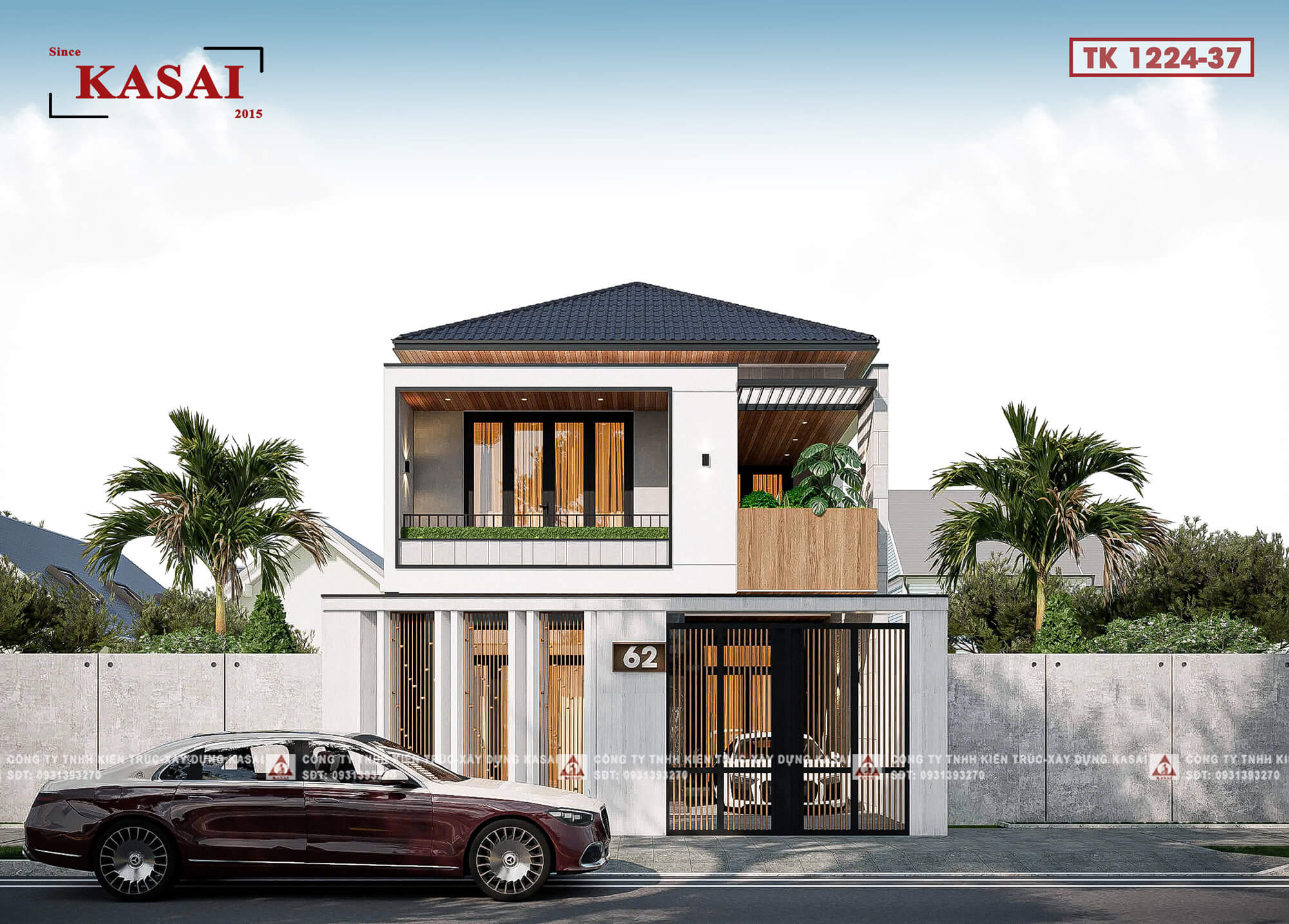 Nhà 2 tầng mái Nhật 8x10m