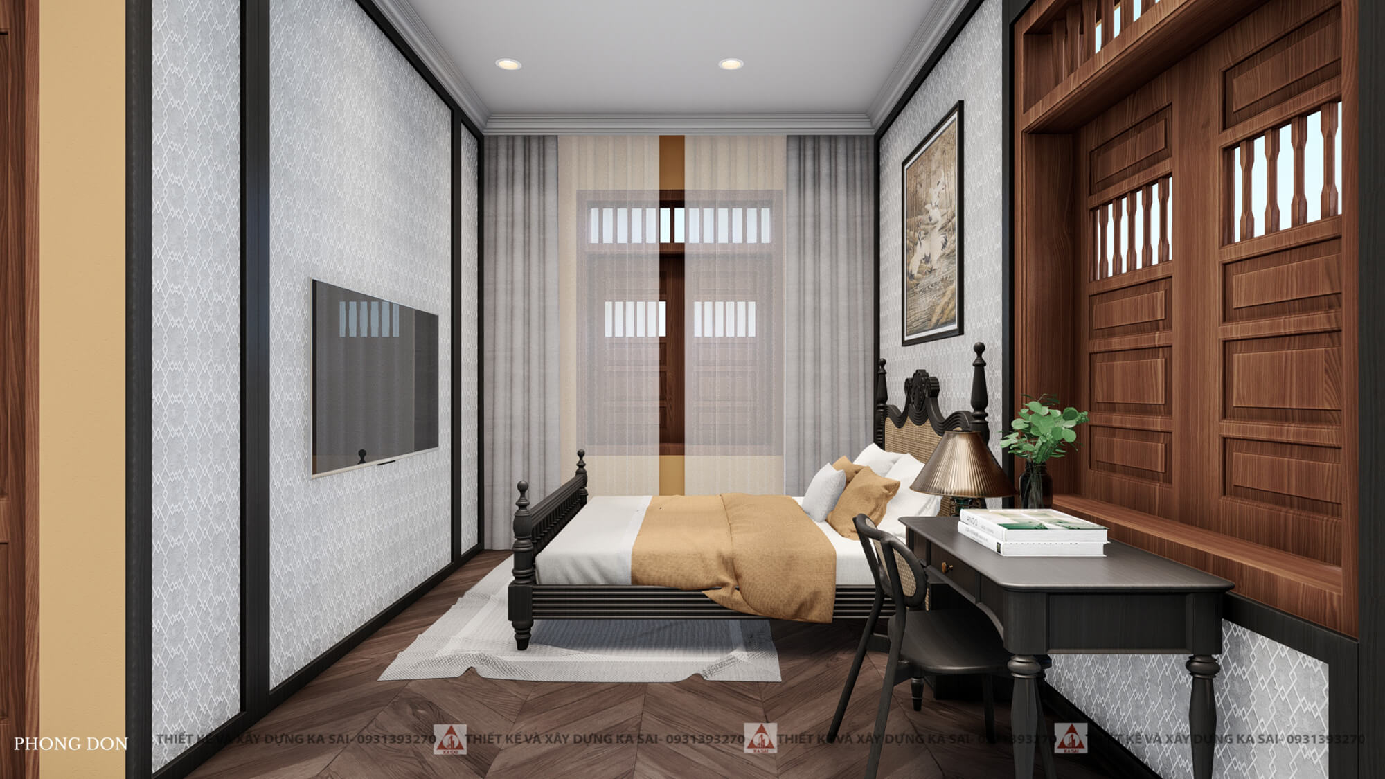 Thiết kế phòng ngủ khách sạn 14x18m đẹp