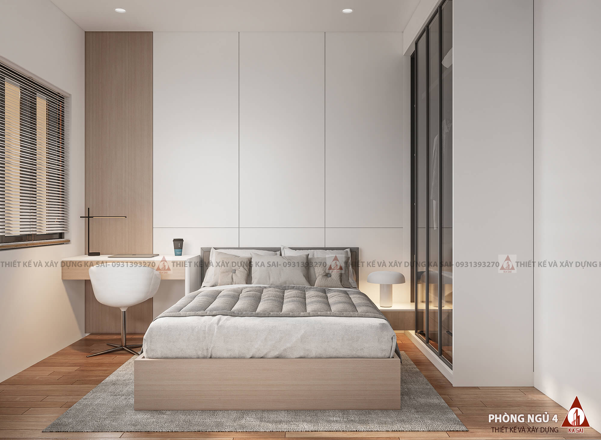 Phòng ngủ 4 bếp biệt thự 3 tầng mái Nhật đẹp