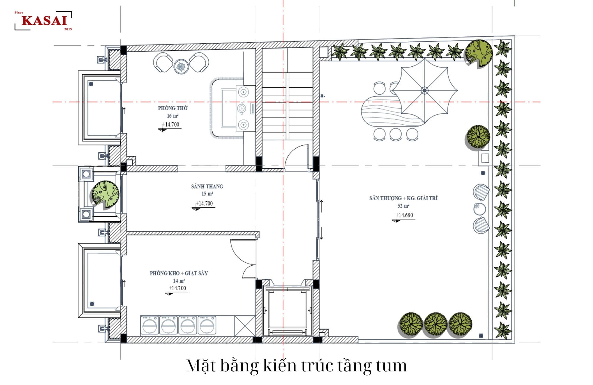 Tầng 5 bản vẽ thiết kế khách sạn 5 tầng