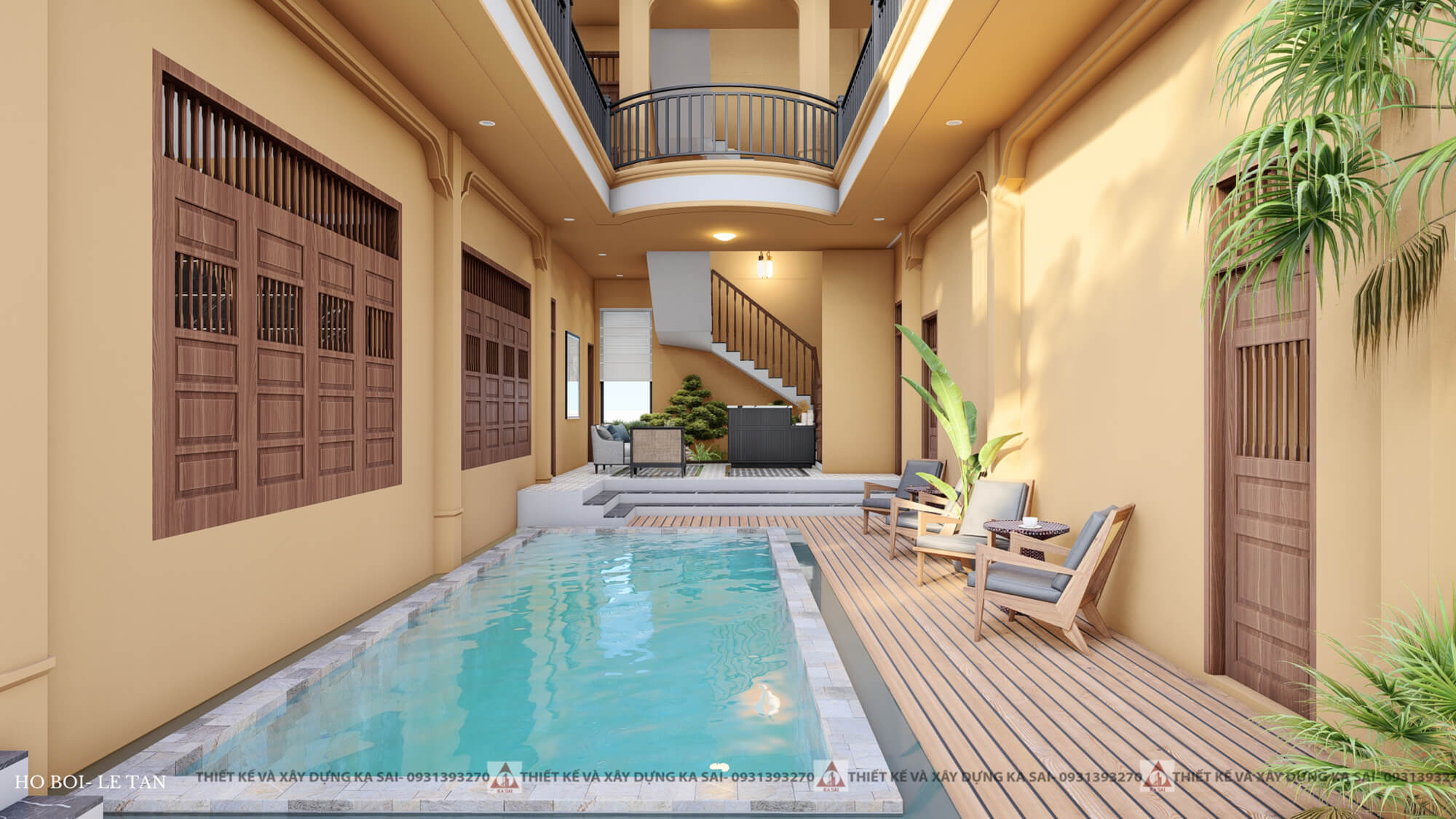 Thiết kế hồ bơi khách sạn 14x18m đẹp