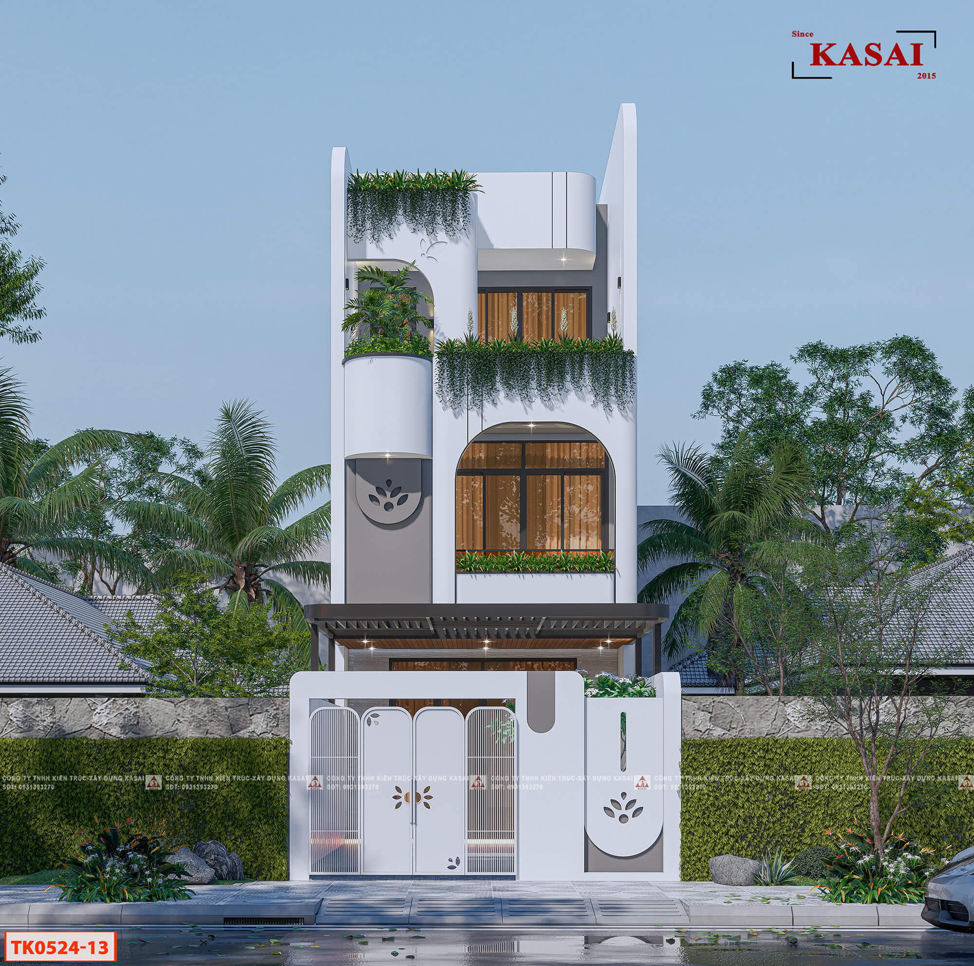 Bản vẽ thiết kế nhà 3 tầng 5x15m tiện nghi, nổi bật giữa phố