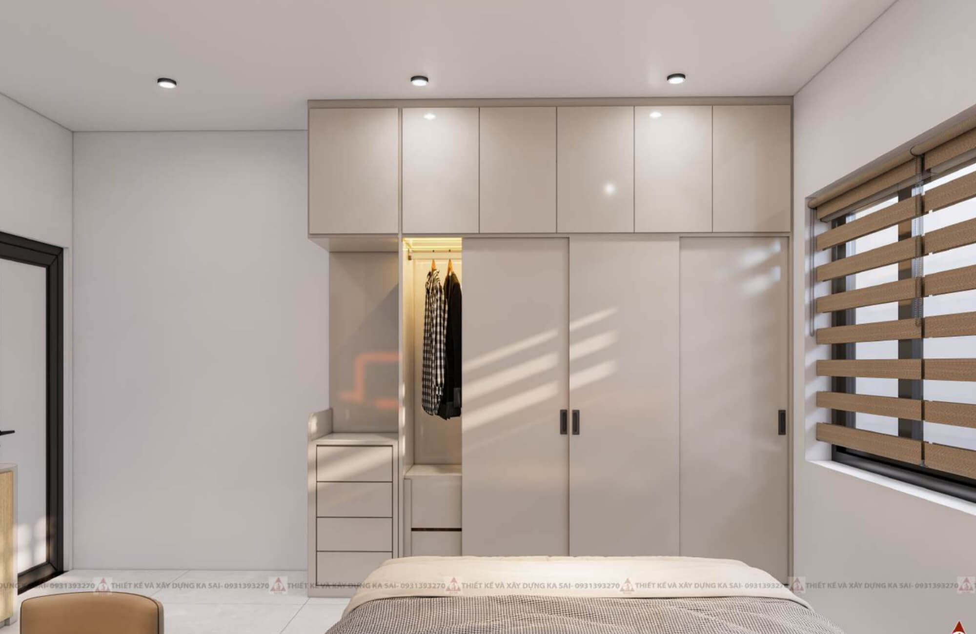 Phòng ngủ 1 nhà ống 5x20m hiện đại đẹp