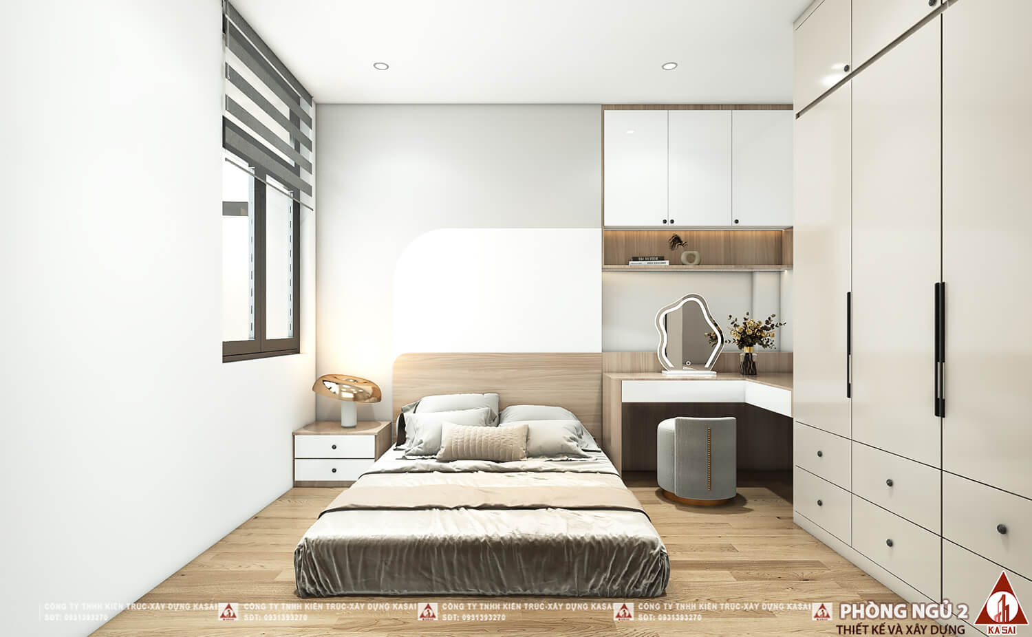 Phòng ngủ 1 thiết kế nhà 4,5x18m