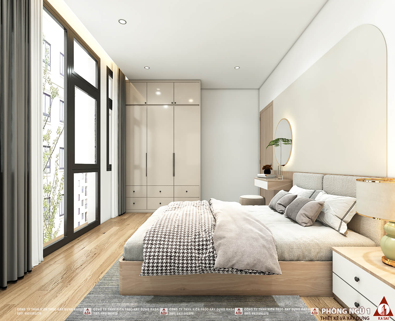 Phòng ngủ 1 thiết kế nhà 4,5x18m