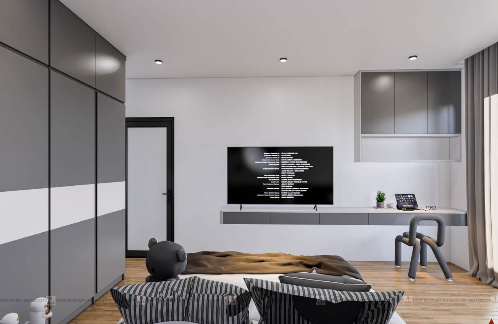 Phòng ngủ 3 nhà ống 5x20m hiện đại đẹp