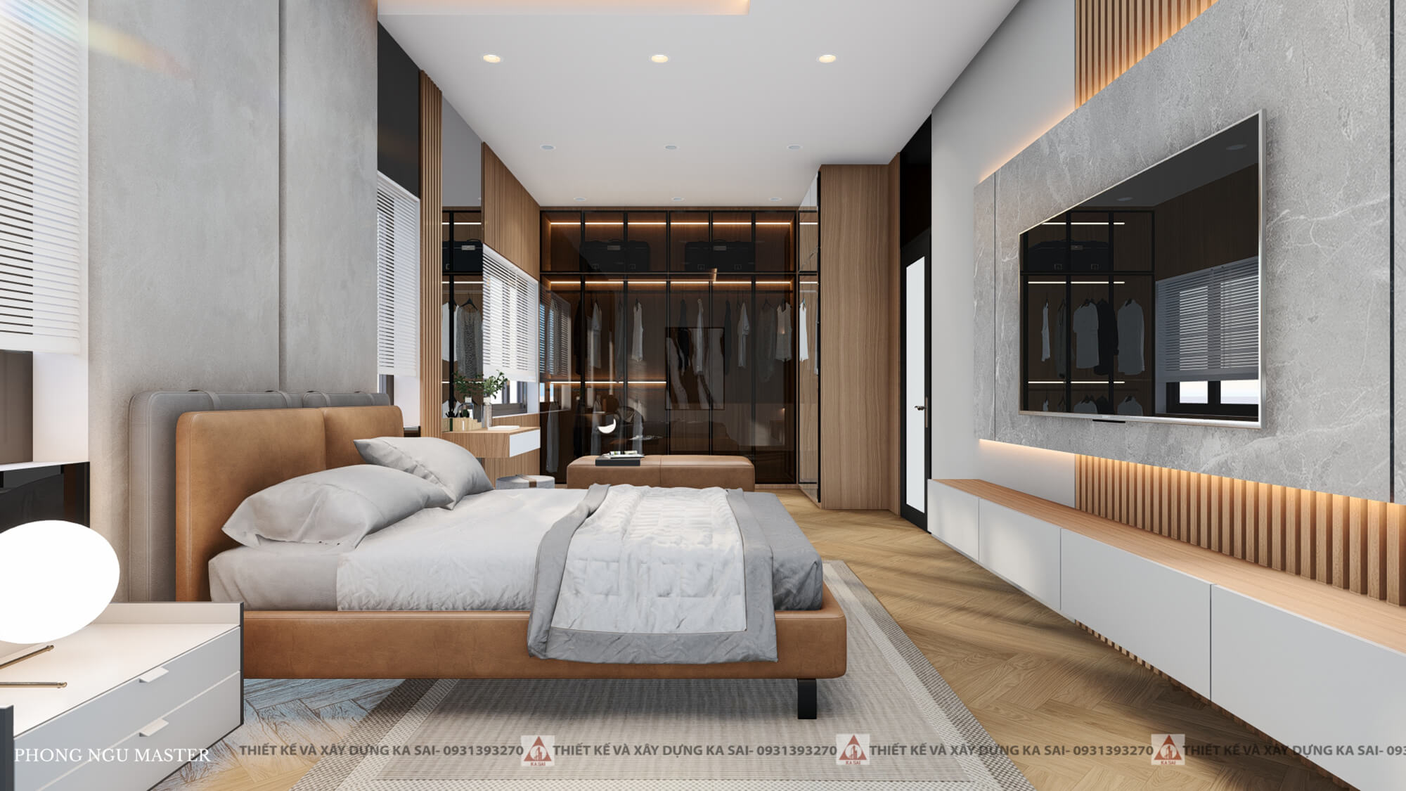 Phòng ngủ 3 mẫu nhà 5x17m 2 tầng