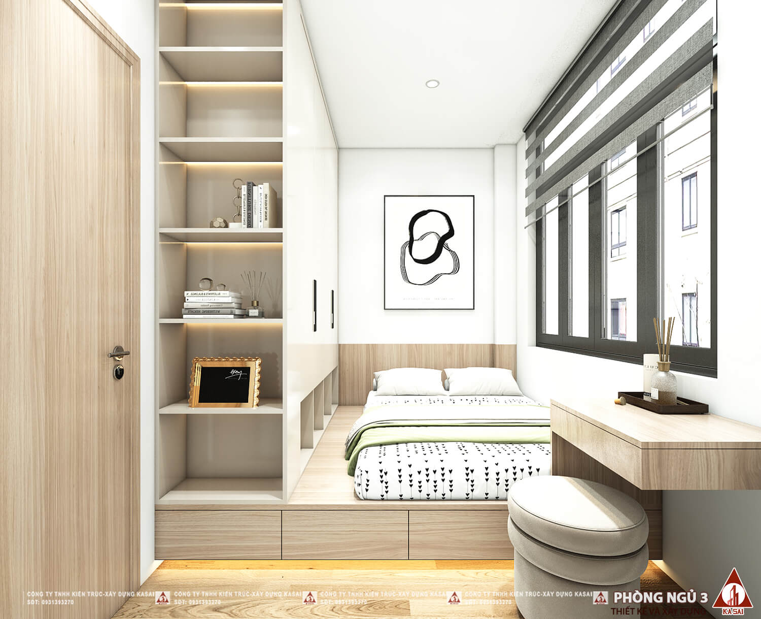 Phòng ngủ 3 thiết kế nhà 4,5x18m