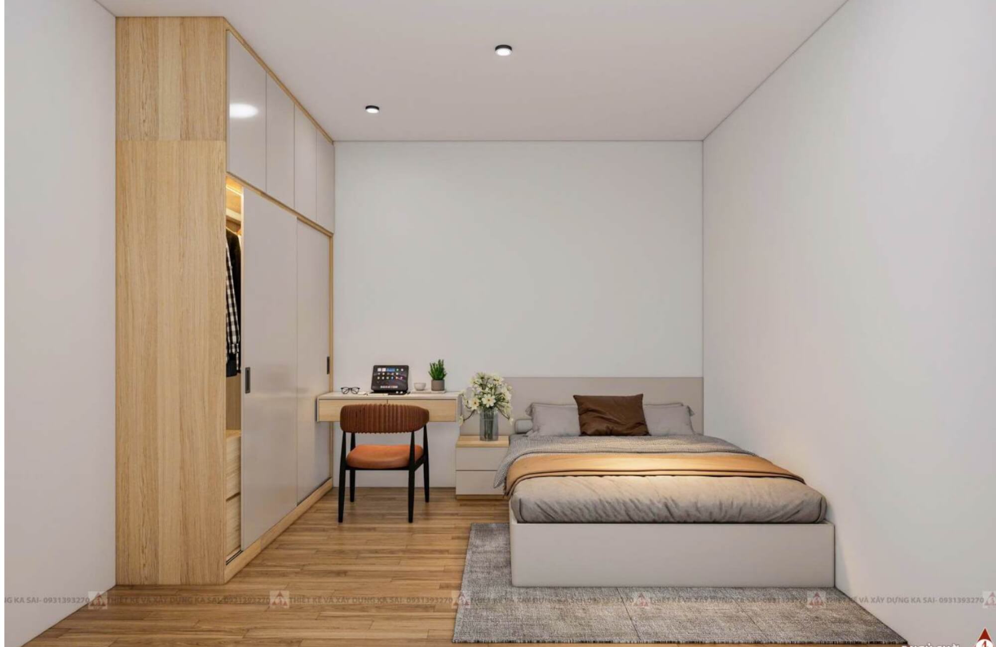 Phòng ngủ 4 nhà ống 5x20m hiện đại đẹp