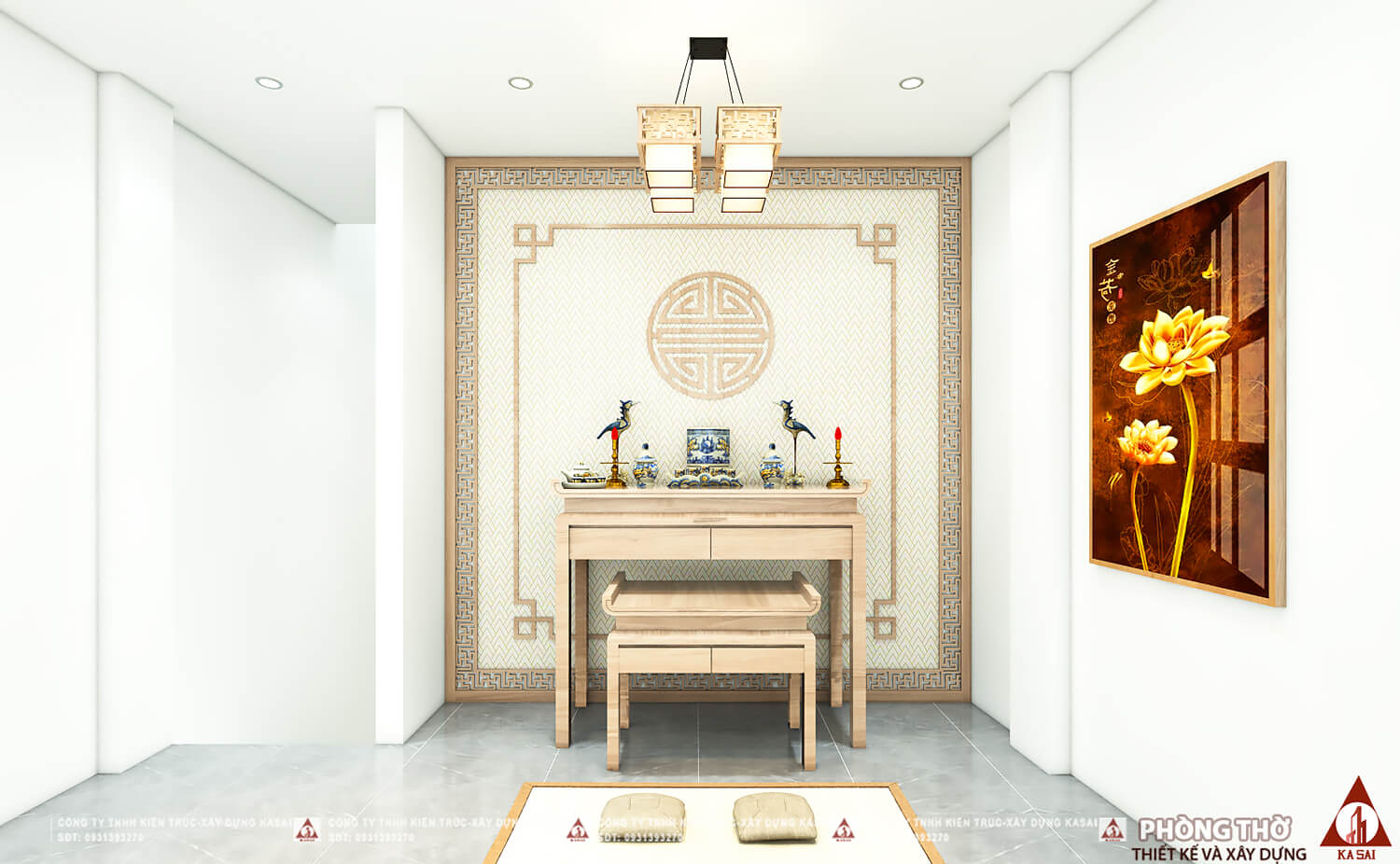 Phòng thờ thiết kế nhà 4,5x18m