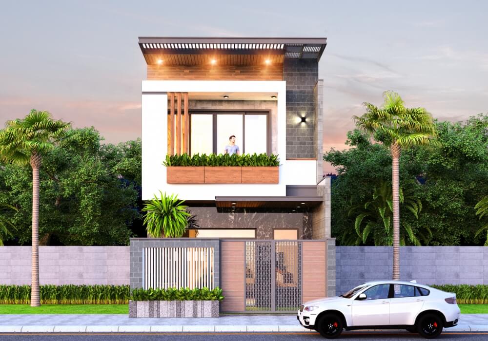 Bản vẽ 5×21 nhà 2 tầng mặt tiền 5m đẹp ấn tượng giữa phố