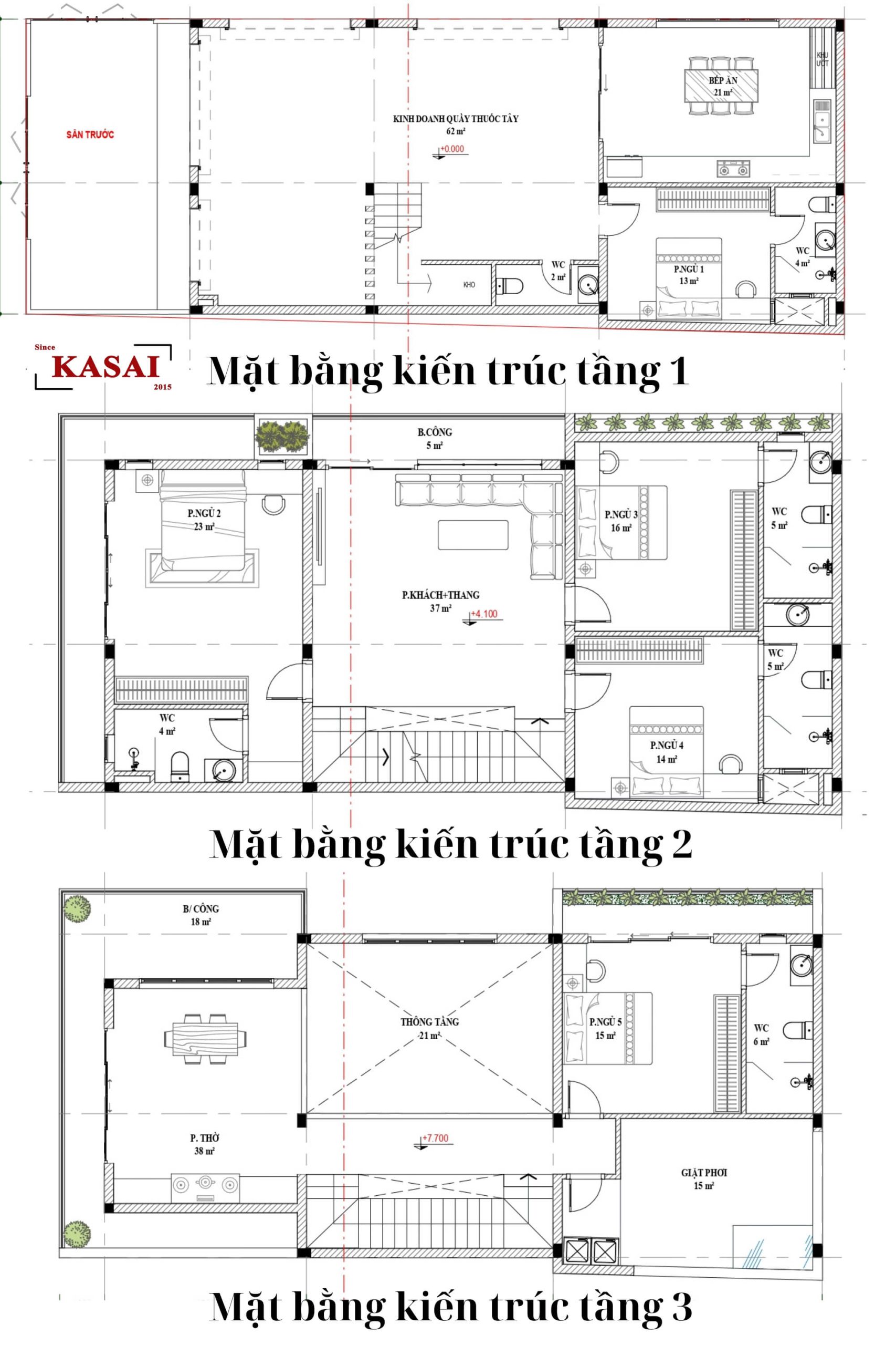 Bản vẽ thiết kế nhà 7x20m nhà ngang 7m dài 20m