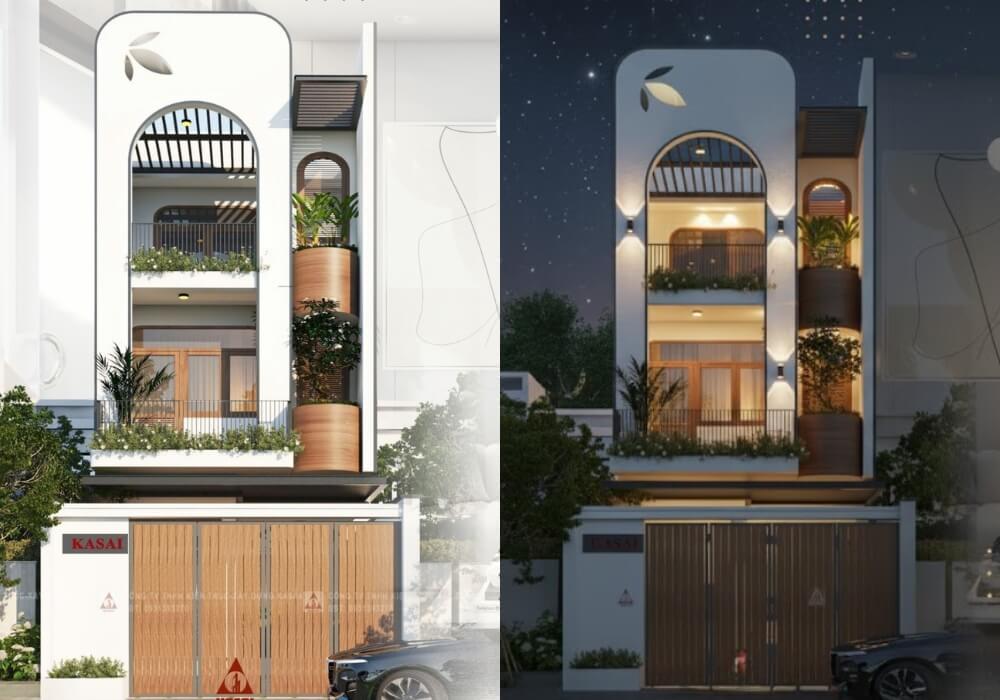 Nhà ống mặt tiền 4.5m đẹp 3 tầng đầy sự thu hút